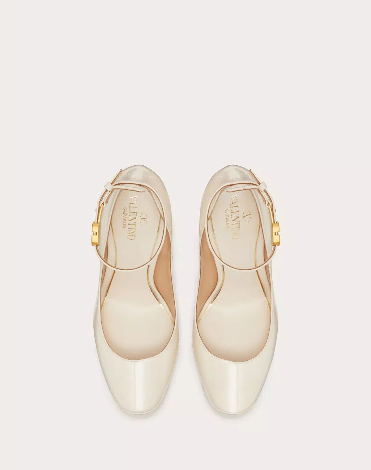 Valentino o1s1wg110625 Tan Go Platform Pump In Patent Leather in White Size US 10.5 / IT 40.5 - 4 Thumbnail