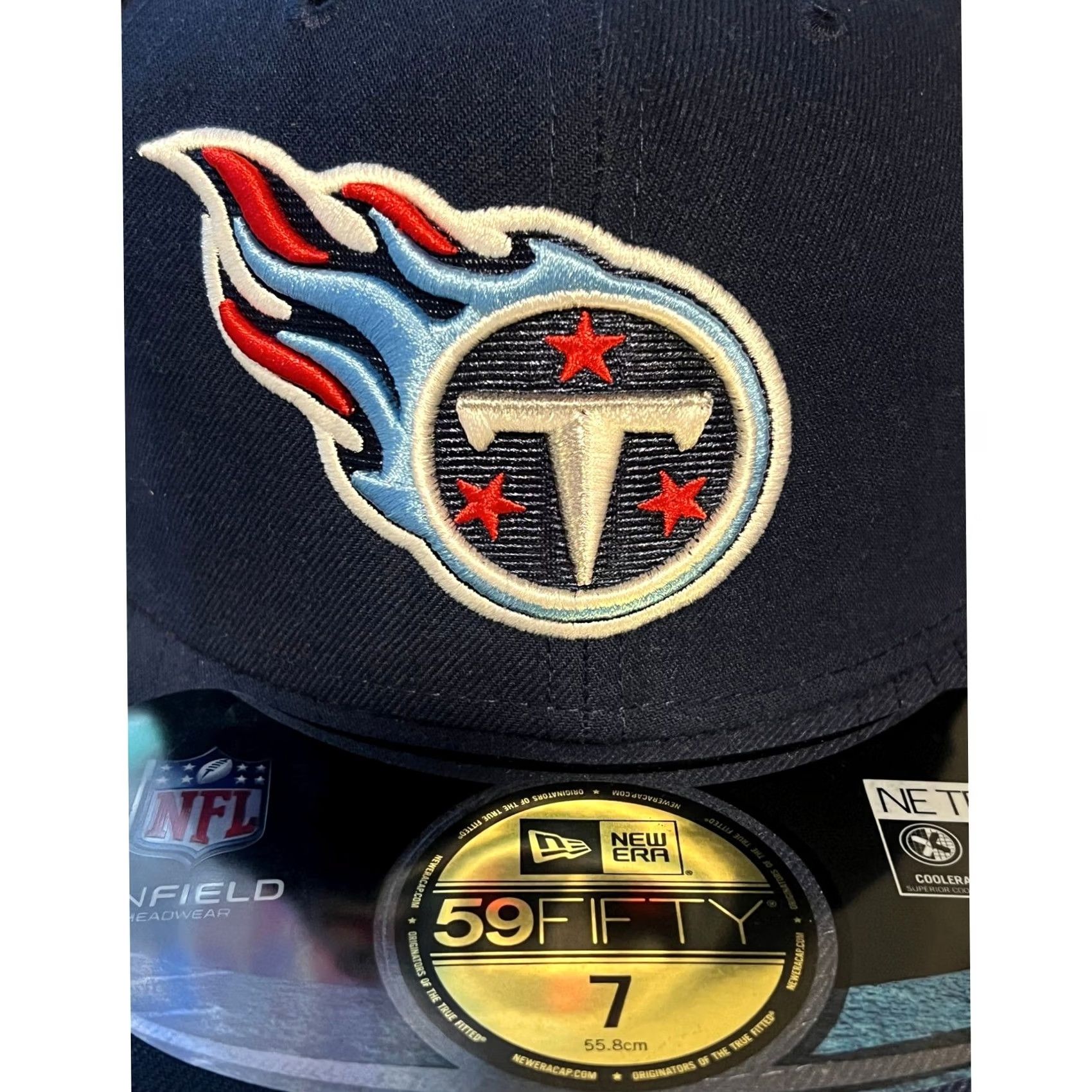 New Era New Era 59FIFTY Tennessee Titans Hat Men Size 7 Blue NFL On-Field Fitted Cap Size ONE SIZE - 6 Thumbnail