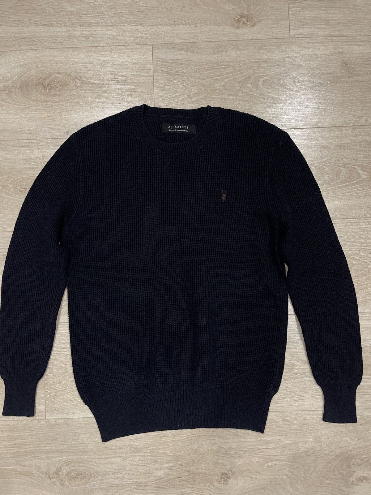 Allsaints AllSaints Trias Crew Waffle Knit Sweater Navy blue S Size US S / EU 44-46 / 1 - 5 Thumbnail