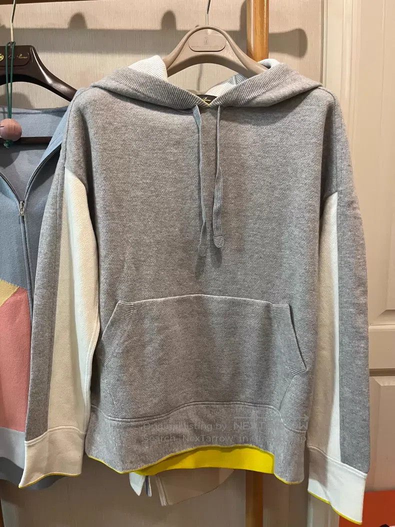 Loro Piana Loro Piana Color-Blocked Cashmere Hoodie Size XS / US 0-2 / IT 36-38 - 1 Thumbnail