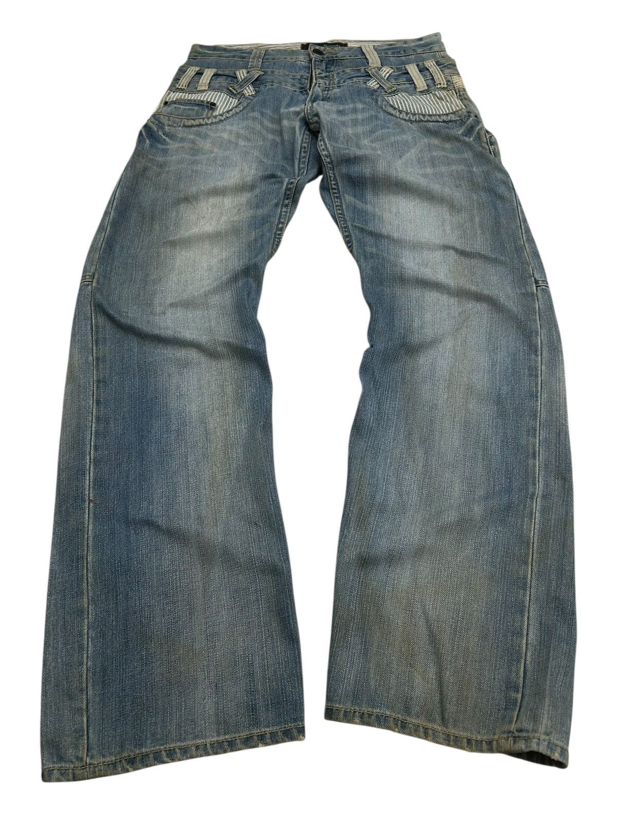 Le Grande Bleu (L.G.B.) Dominate Handcrafted Jean Japan Double Waist Dirty Distress Size US 31 - 1 Thumbnail