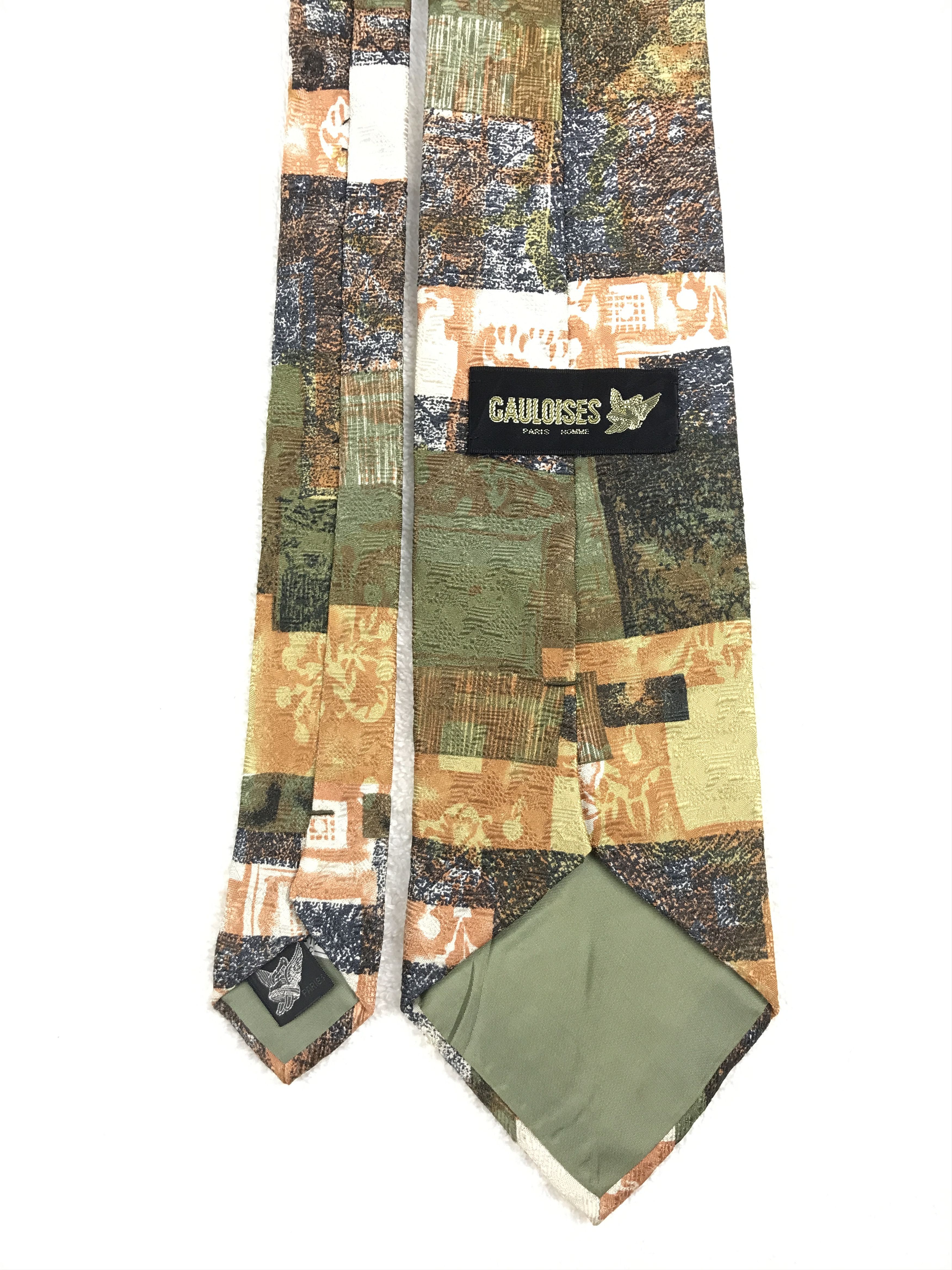Designer × Vintage Vintage Cauloises Paris Homme Silk Necktie Size ONE SIZE - 4 Thumbnail