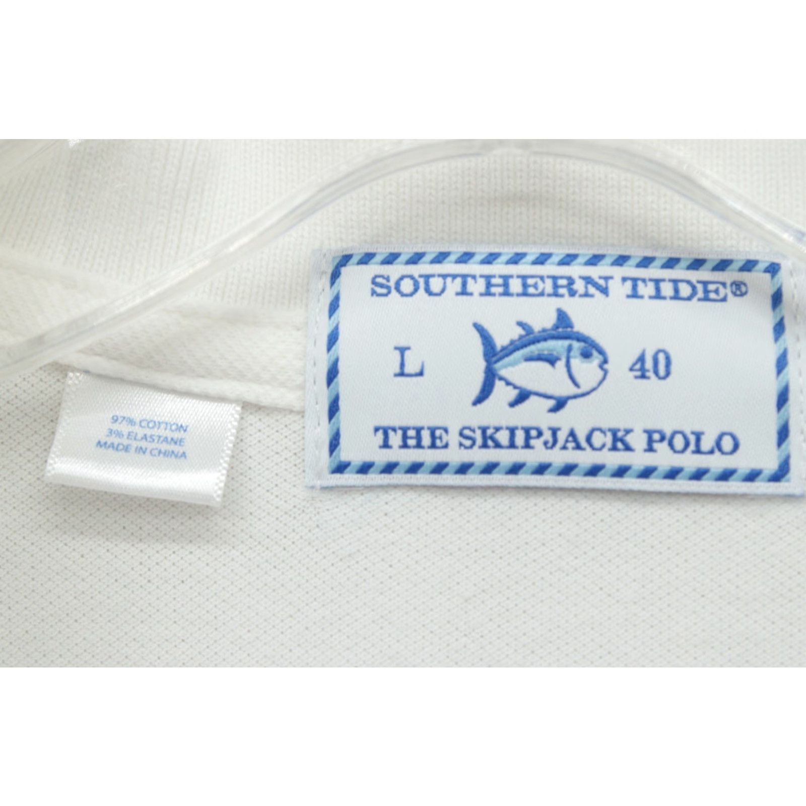 Southern Tide Southern Tide Polo Shirt Men's Large White Skipjack Bulldog Embroidered Preppy Size US L / EU 52-54 / 3 - 6 Thumbnail
