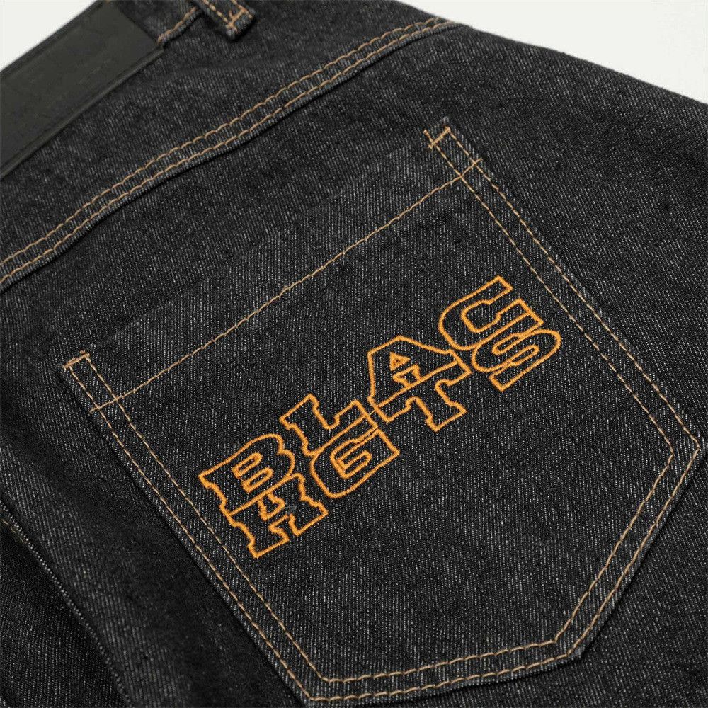 Japanese Brand × Vintage Men's loose scimitar jeans with letter embroidery pockets Size US 32 / EU 48 - 6 Thumbnail