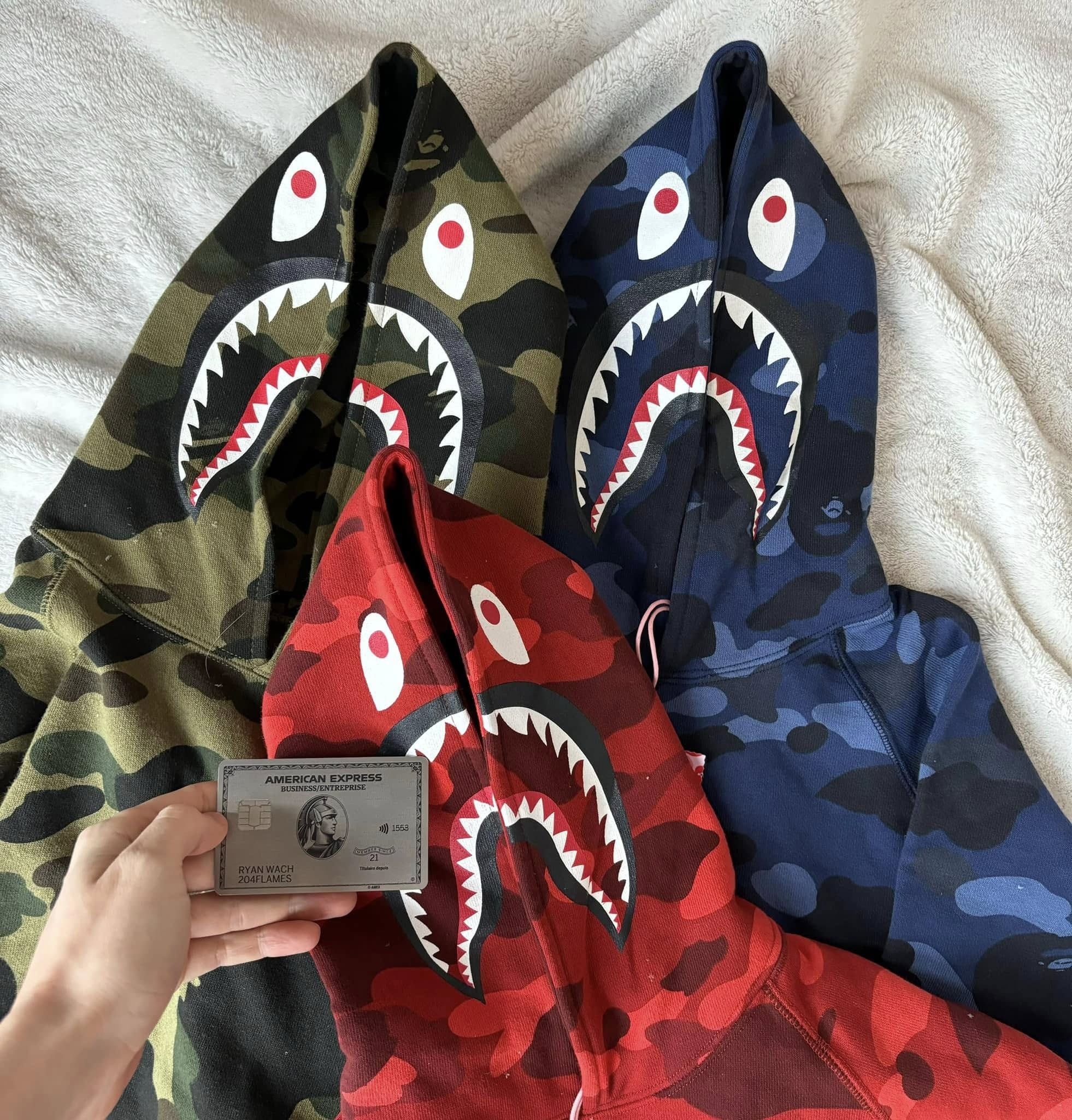Bape (Size 4-5 Year Old Kid) Shark Camo Hoodies
