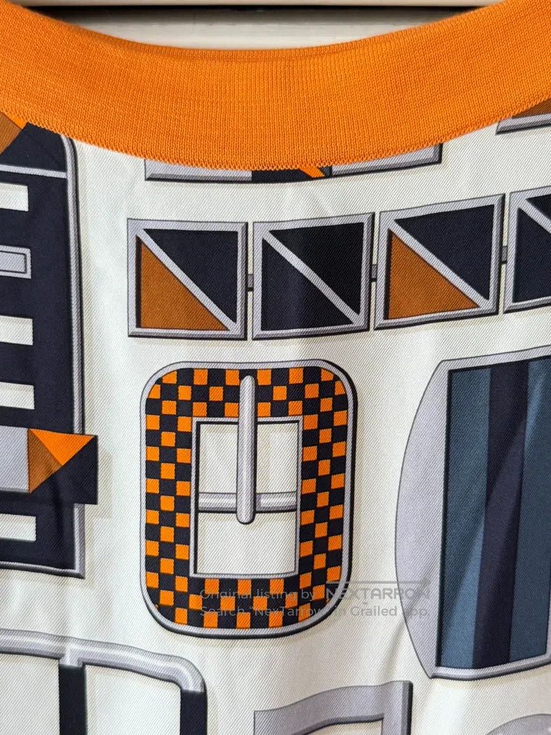 Hermes Hermes orange geometric print dress, white background with Size XXS / US 00 / IT 34 - 6 Thumbnail