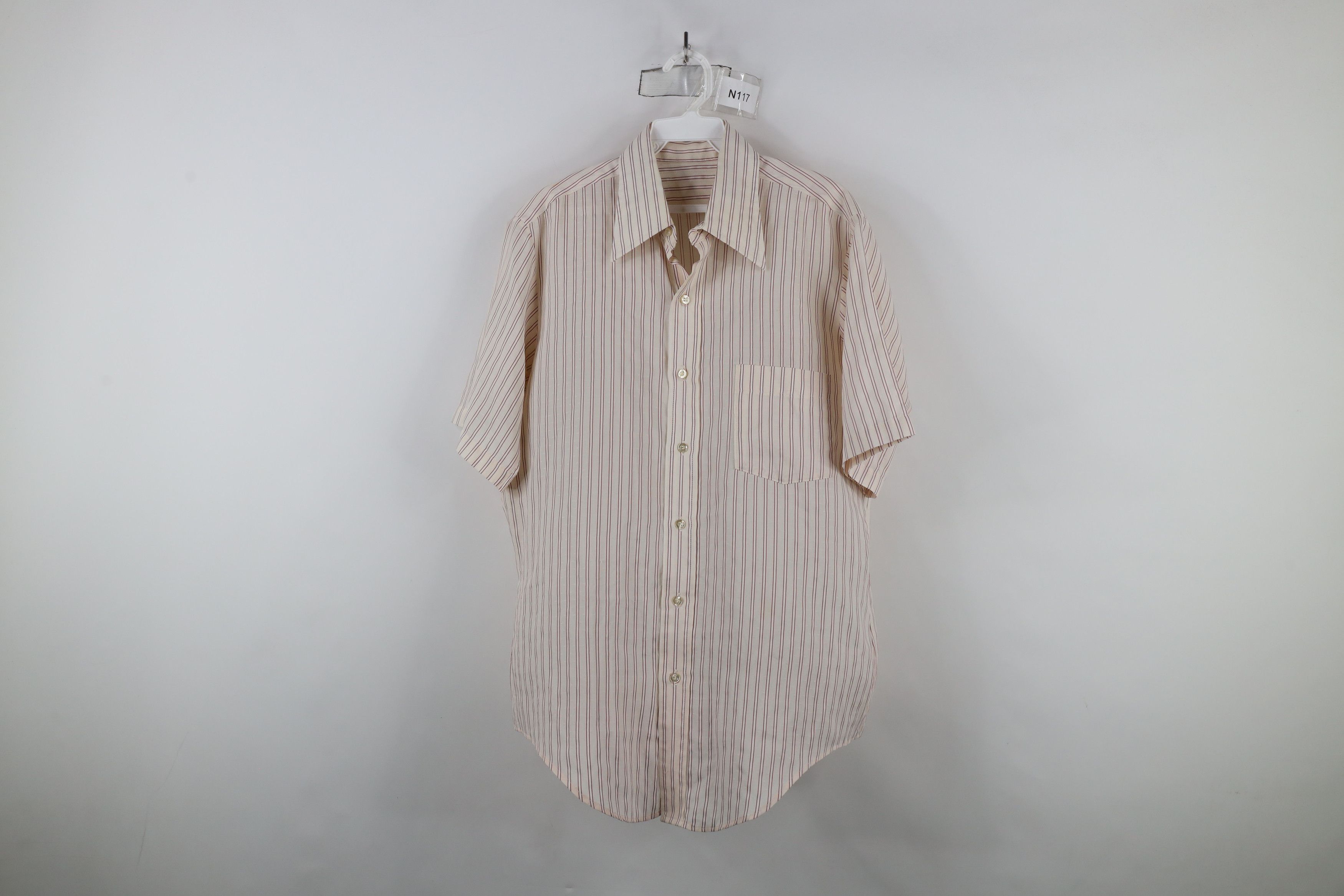 Vintage Vintage 70s Streetwear Striped Short Sleeve Button Shirt USA Size US L / EU 52-54 / 3 - 1 Thumbnail