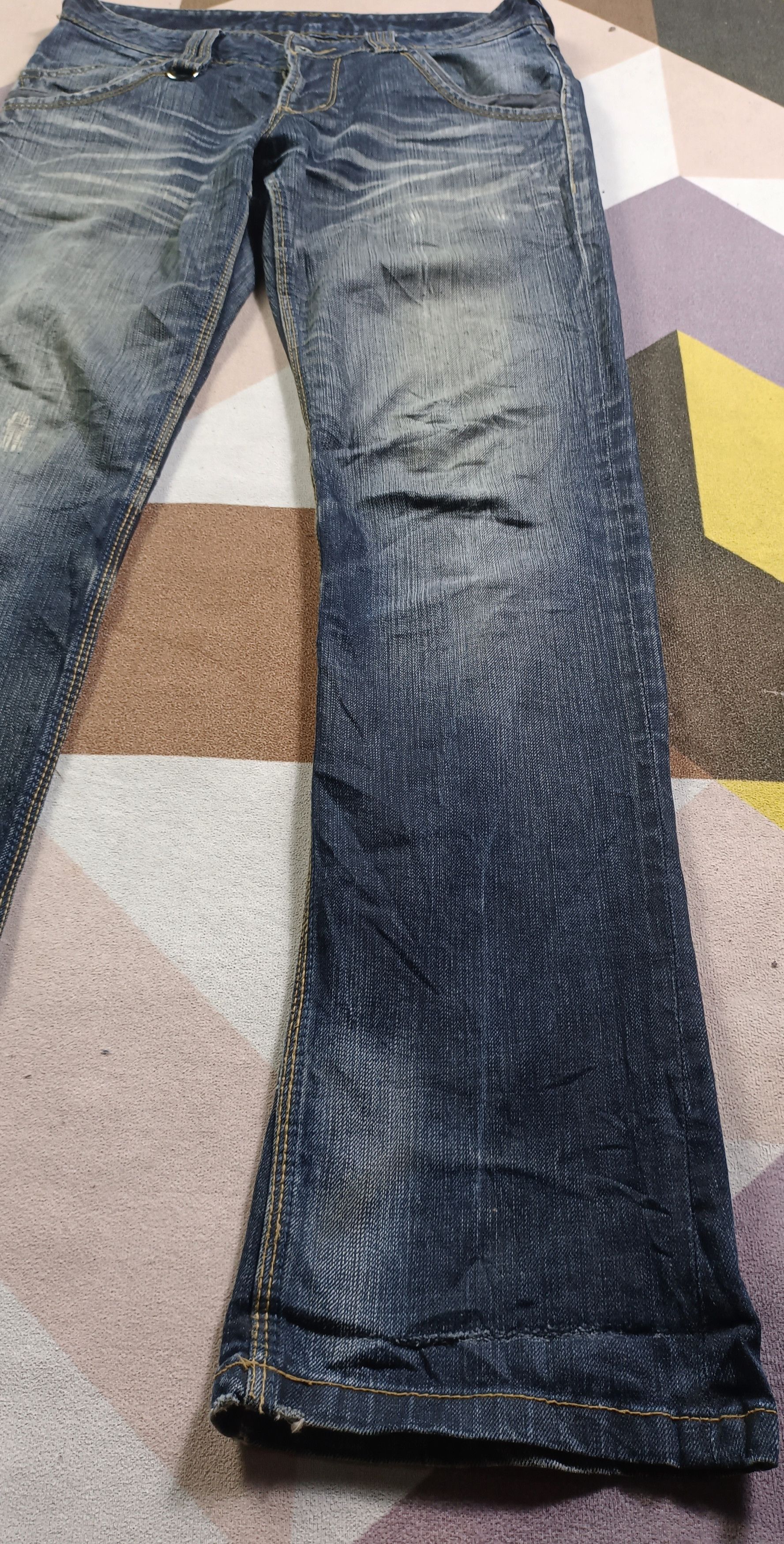 Japanese Brand HideAways Flare INDIGO Distressed Jeans Size US 32 / EU 48 - 4 Thumbnail
