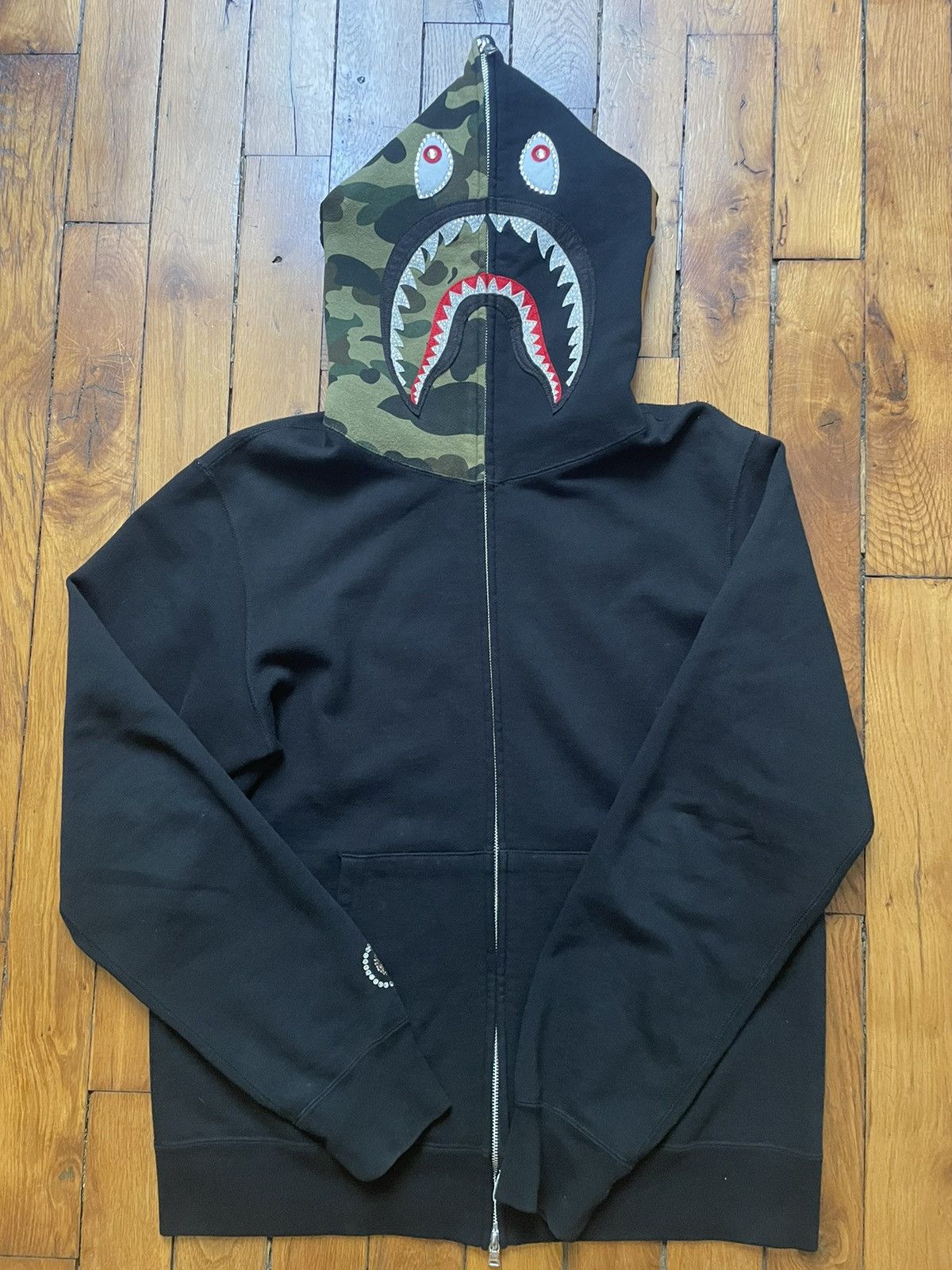 Bape swarovski shark hoodie clearance
