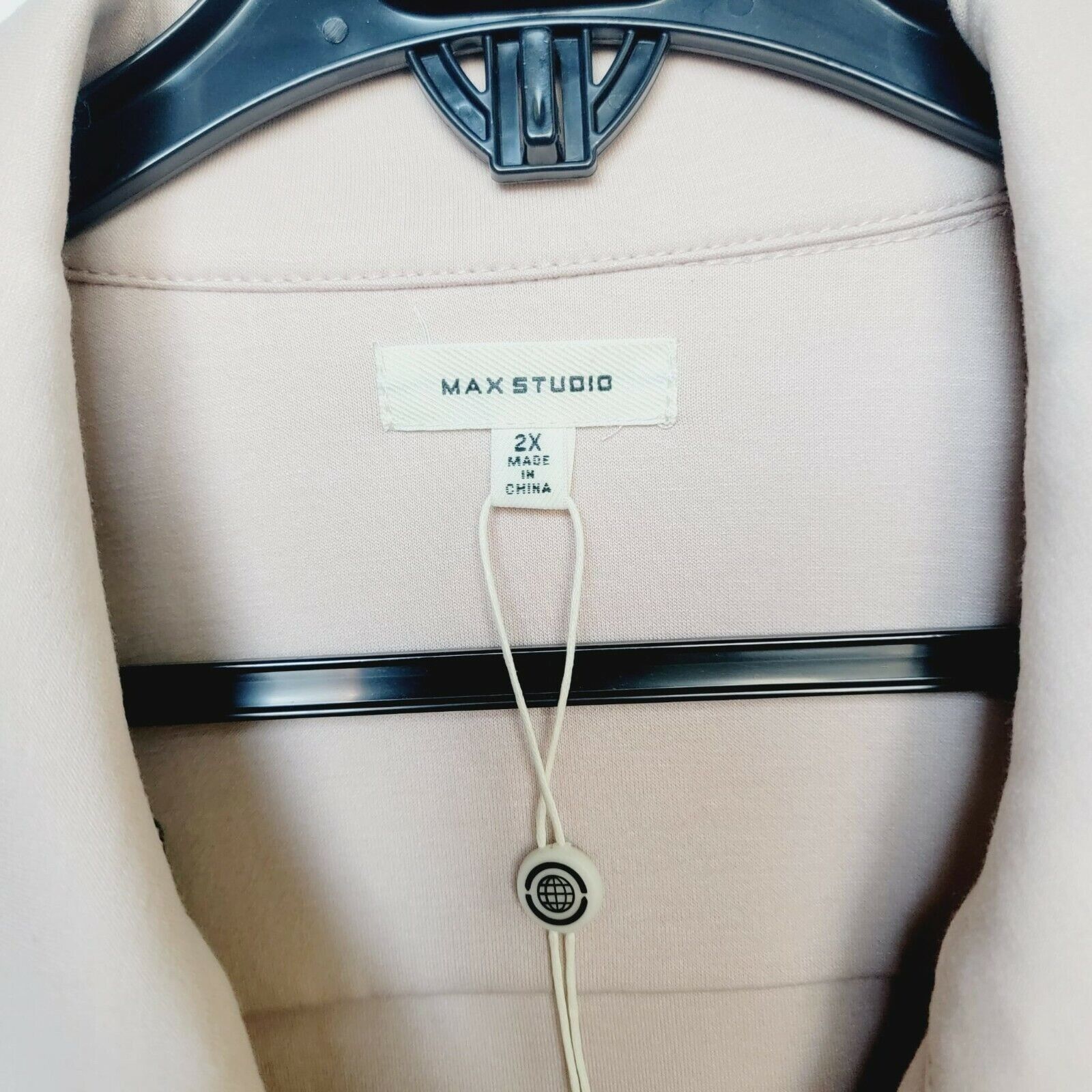 Other ⭐Womens Moto Jacket 2X Max Studio Rayon Blush Dusty Pink Str Size XXL / US 16-18 / IT 52-54 - 7 Thumbnail