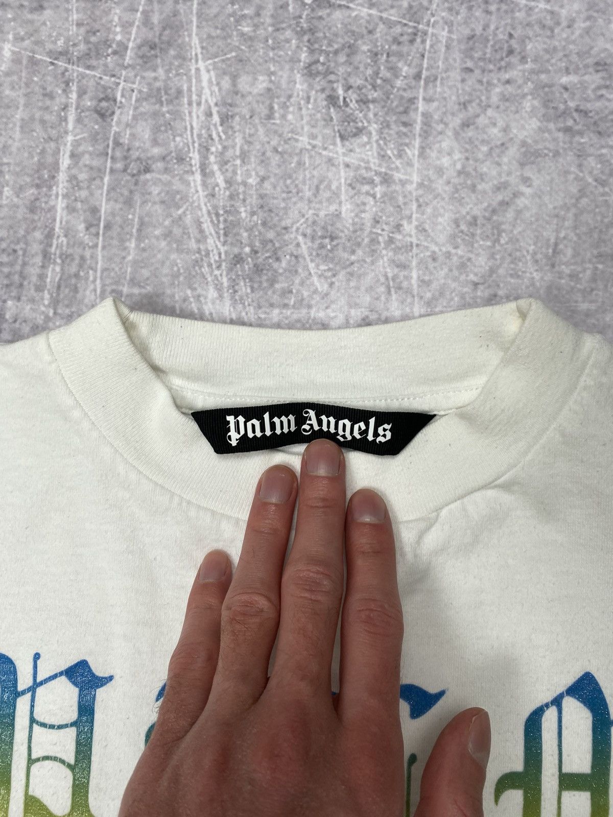 Palm Angels Oversized white shiny logo tee by Palm Angels Size US S / EU 44-46 / 1 - 8 Thumbnail