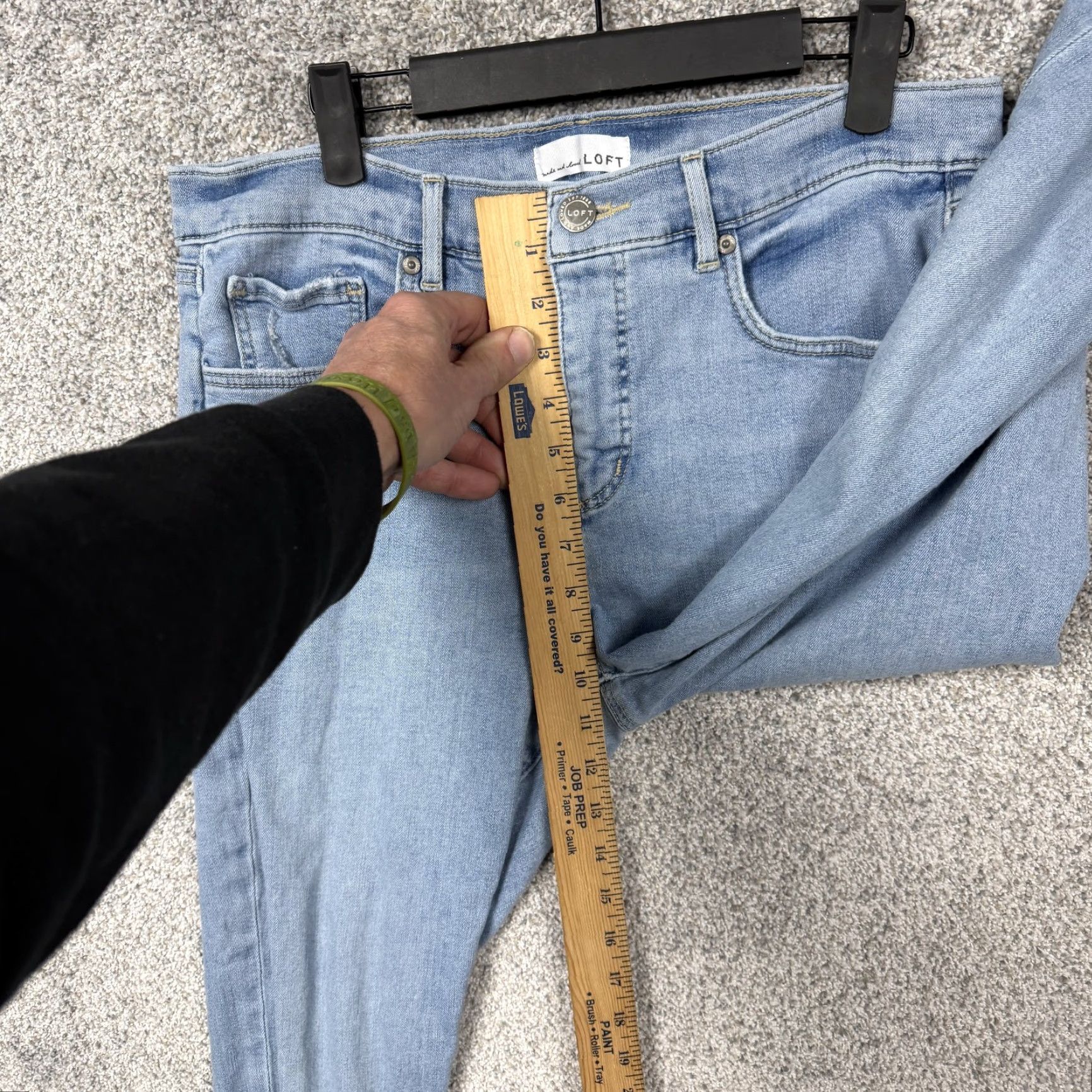 Loft VINTAGE Loft Skinny Crop Jeans Womens 10/30 32x25 Blue Light Wash Raw Hem Stretch Denim Size 32" / US 10 / IT 46 - 5 Thumbnail