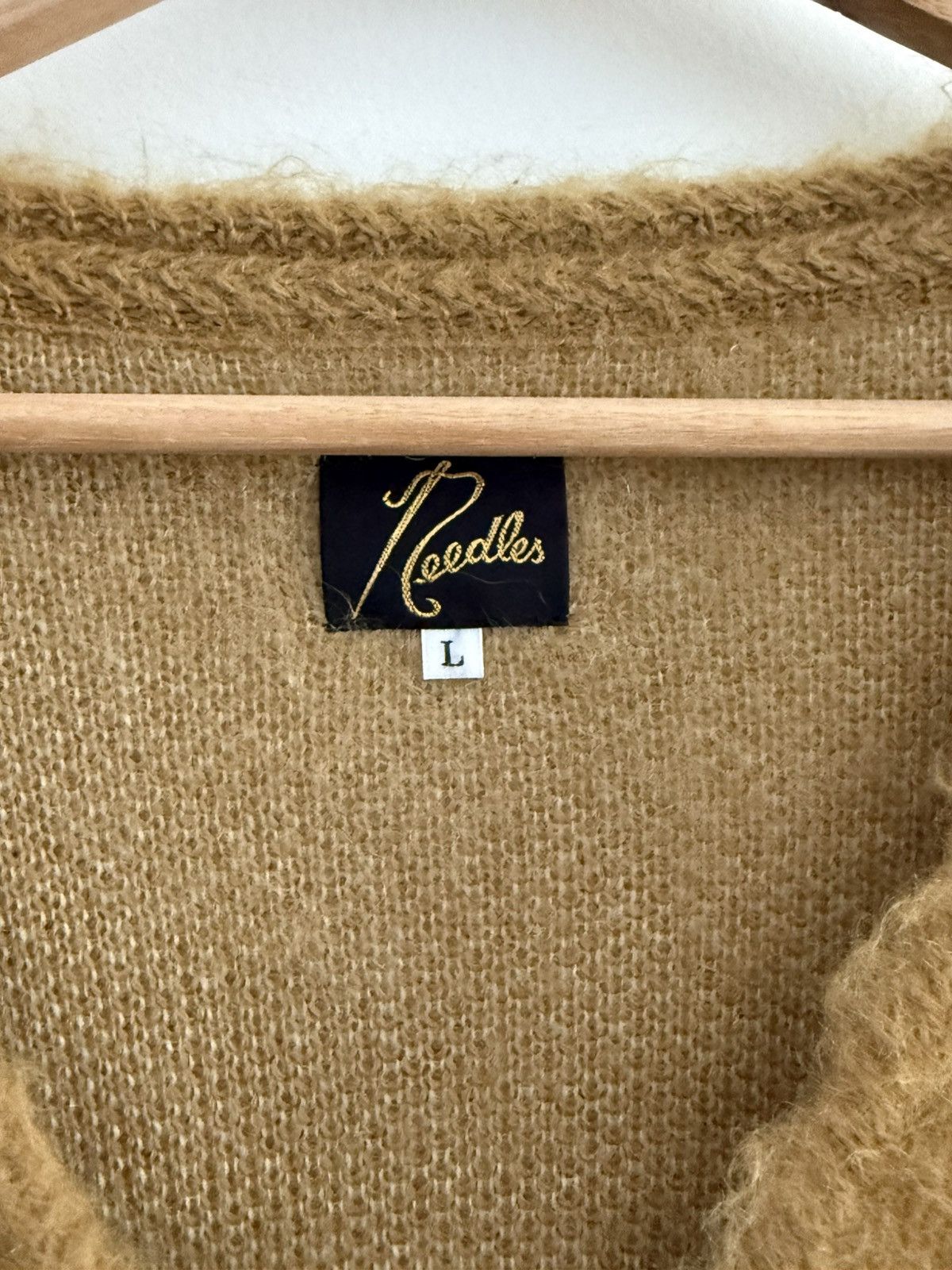 Needles Needles Mohair Cardigan Yellow and brown Large Size US L / EU 52-54 / 3 - 3 Thumbnail
