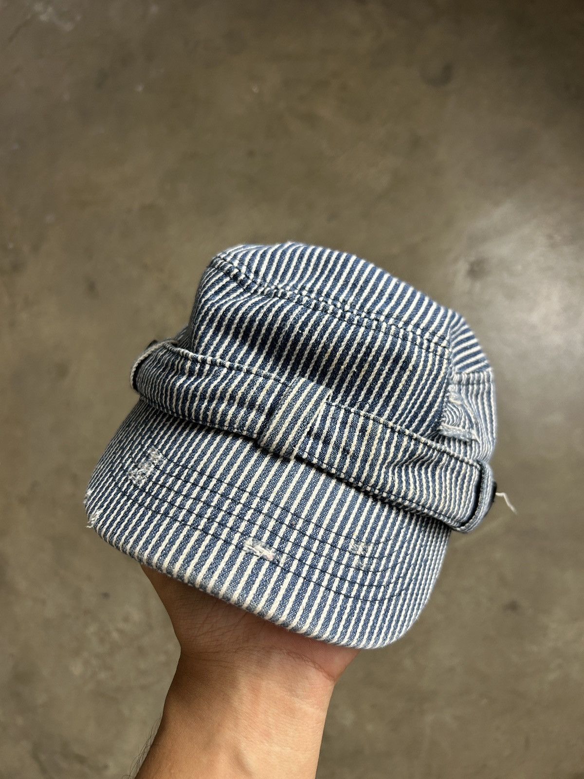 Japanese Brand × Vintage 1990s Alternative - Hickory Stripe Hat Size ONE SIZE - 7 Thumbnail