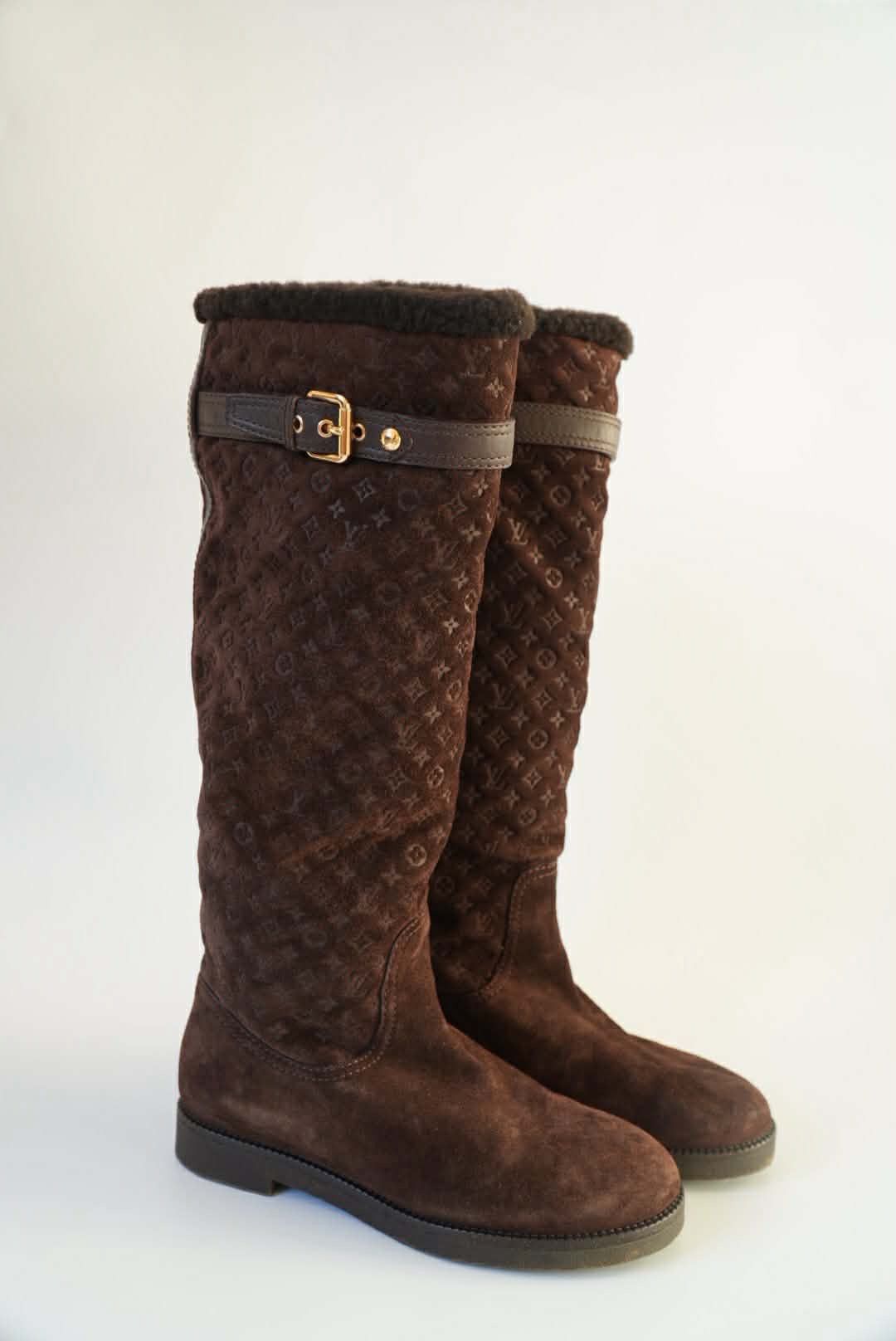 Louis Vuitton Louis Vuitton Brown Monogram Suede Moto Boots Size US 6 / IT 36 - 2 Thumbnail