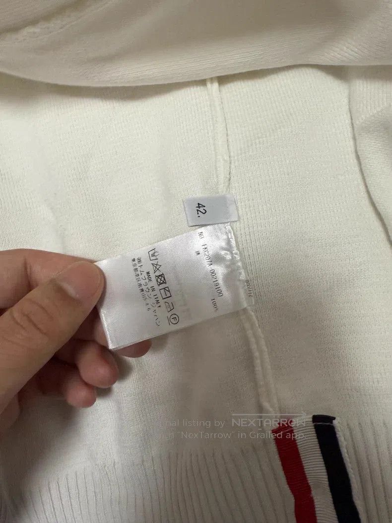 Thom Browne Thom Browne Classic White Cotton Cardigan Size US M / EU 48-50 / 2 - 7 Thumbnail