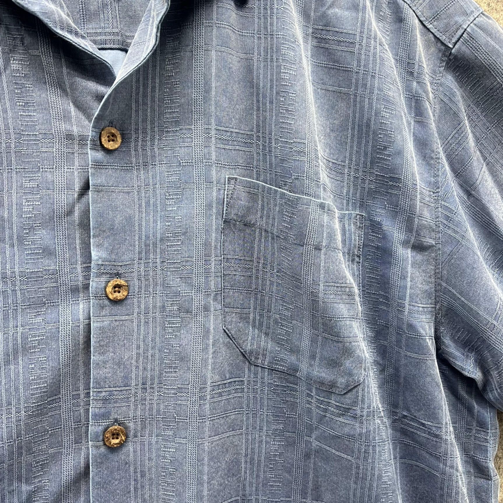 Tommy Bahama Tommy Bahama Shirt Men L Glen Check Blue Silk Button-Down Casual Preppy Size US L / EU 52-54 / 3 - 5 Thumbnail