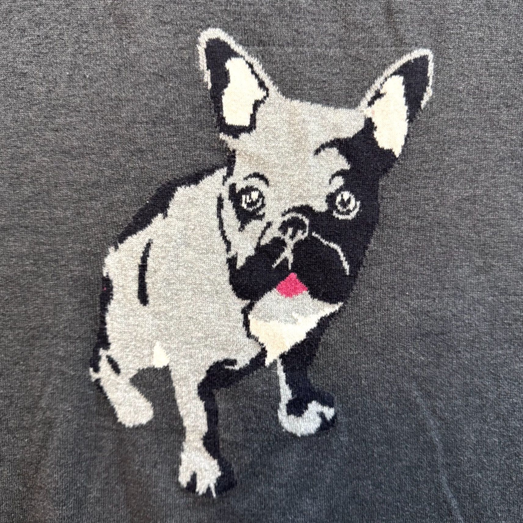 Vintage Lane Bryant Dog Sweater Top 3/4 Sleeve Gray Knit 14 16 XL Women T-Shirt Pullover French Bulldog Budget Casual Size XL / US 12-14 / IT 48-50 - 3 Thumbnail