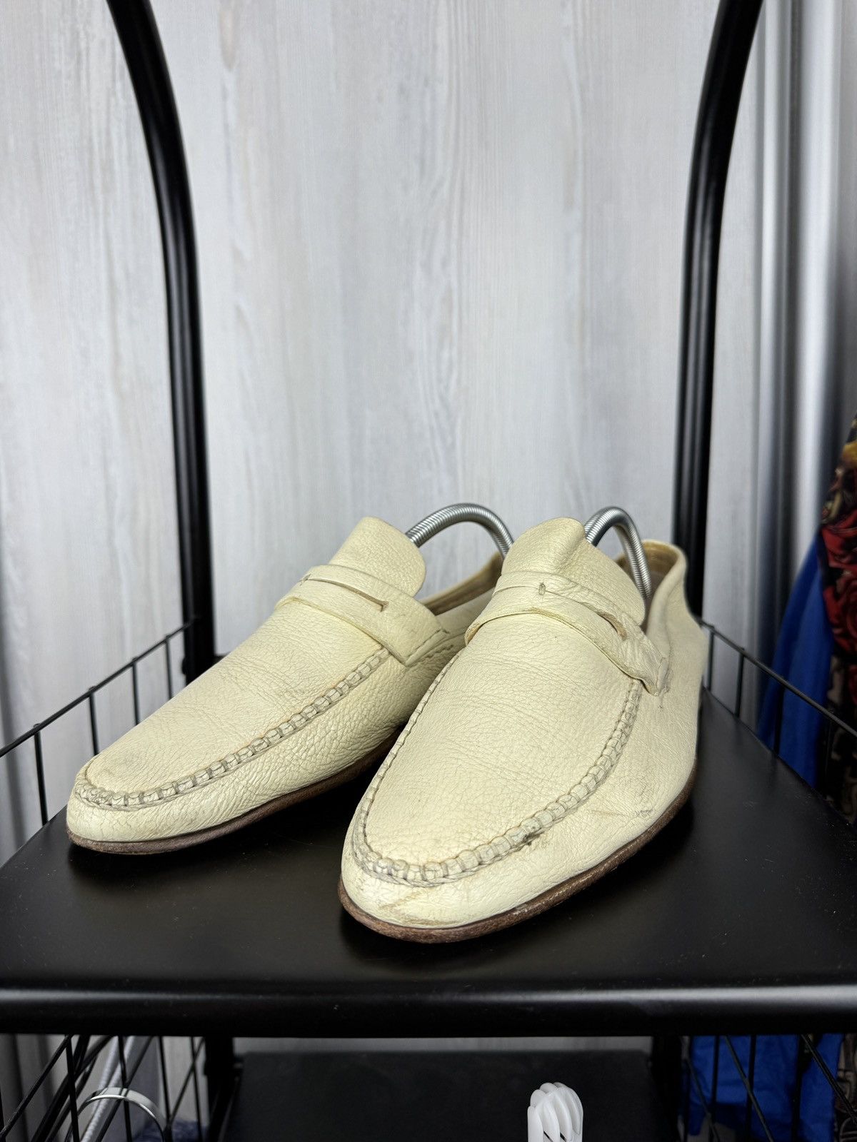 Ermenegildo Zegna Ermenegildo Zegna Ivory White Leather Classic Loafers 9.5EE Size US 10.5 / EU 43-44 - 9 Thumbnail