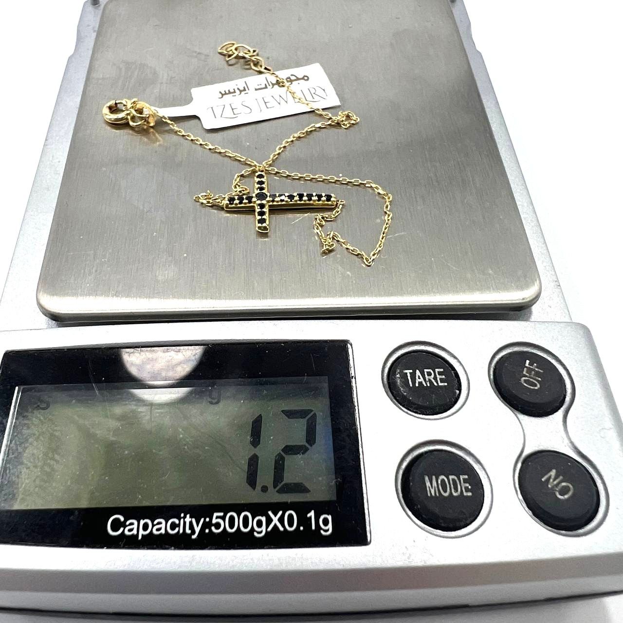 Other 14K yellow gold bracelet with black zircon cross Size ONE SIZE - 4 Thumbnail