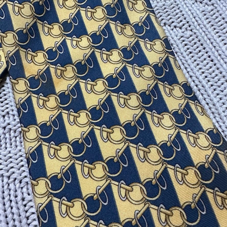 Barneys New York Vintage Barneys Imperial Room yellow equestrian silk tie Size ONE SIZE - 2 Thumbnail