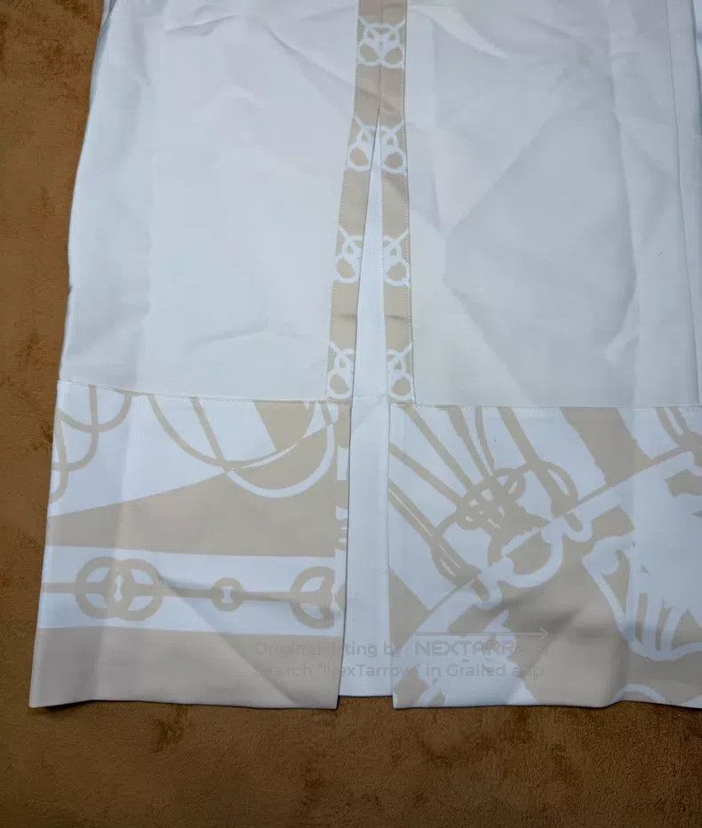 Hermes Hermes Beige Silk Long Skirt Size 42" / US 20 - 3 Thumbnail