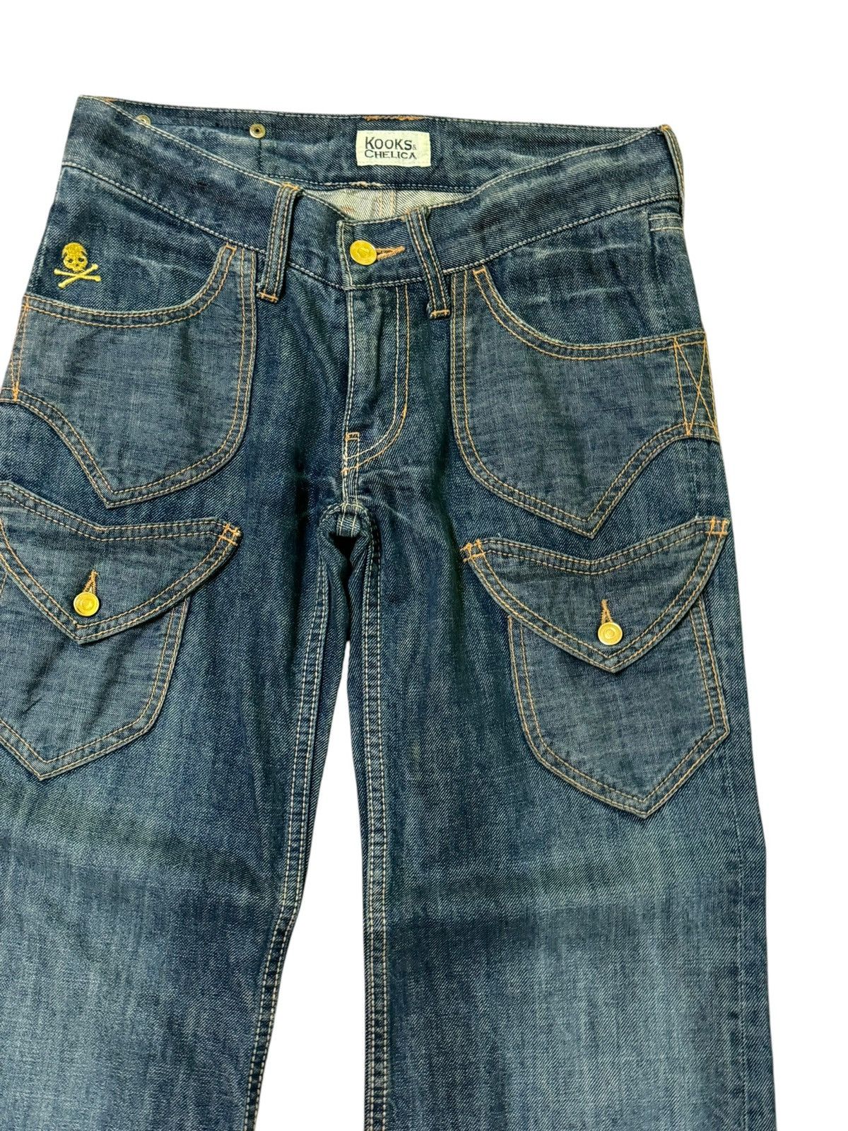 If Six Was Nine × Japanese Brand Flare KOOK & CHELICA Embroidered 6 Pocket Low Waist Denim Size US 28 / EU 44 - 5 Thumbnail