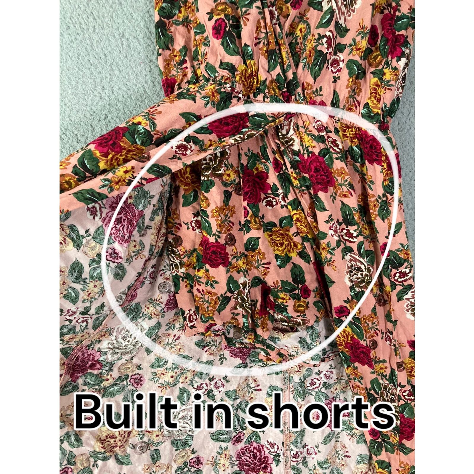 Other Pink Floral Juniors Dress Sz M Inner Shorts Summer Casual Size M / US 6-8 / IT 42-44 - 9 Thumbnail