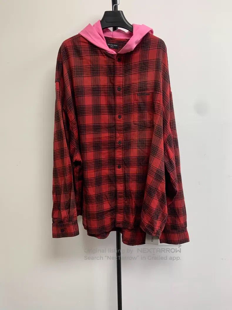Balenciaga Balenciaga Color block checkered button-up hooded shirt re Size US M / EU 48-50 / 2 - 1 Thumbnail