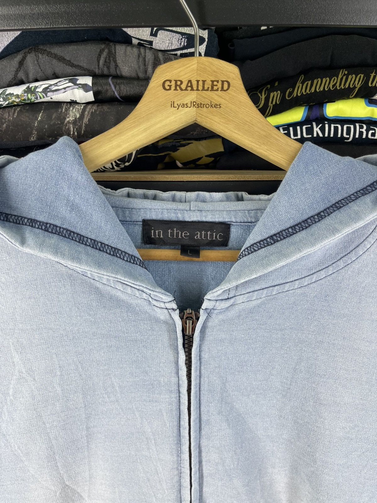 In The Attic Vintage In The Attic Zip Hoodie White Stripes Size US L / EU 52-54 / 3 - 18 Thumbnail