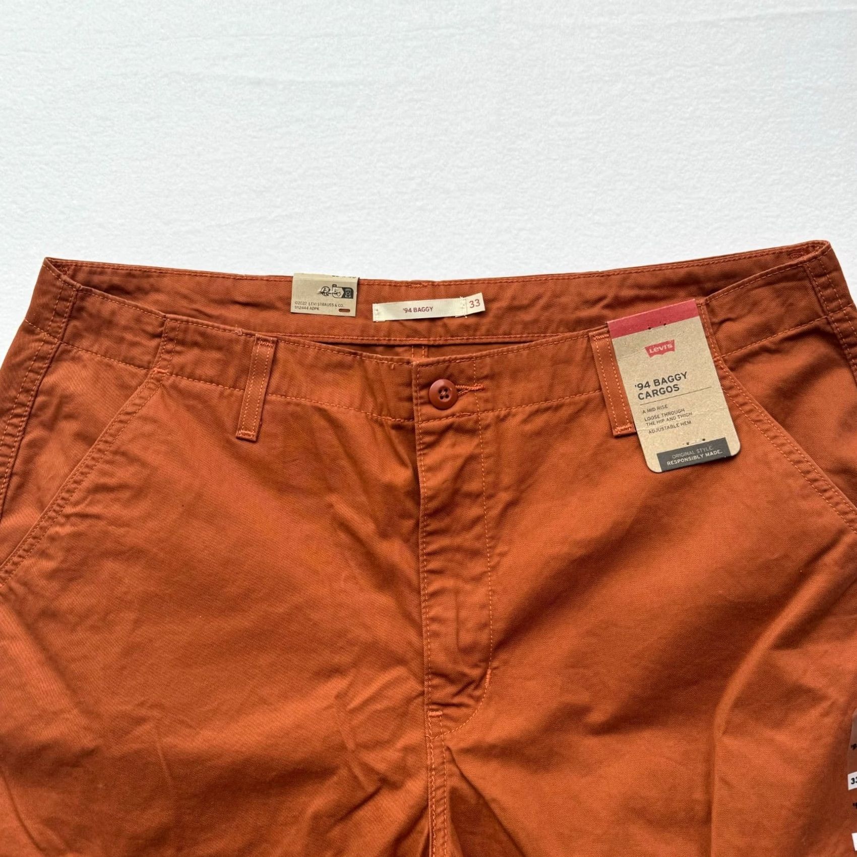 Levi's Levi's Pants Cargo 33 Orange Women 34 (33) Loose Fit Y2K Baggy Straight NWT Skater Size 24" / US 00 / IT 34 - 5 Thumbnail