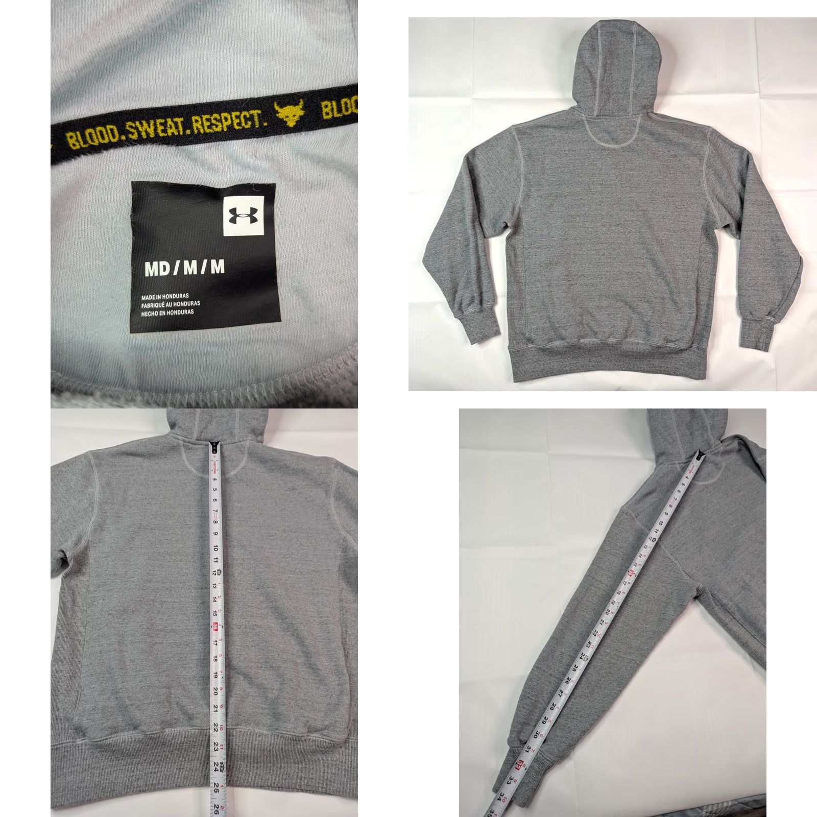 Under Armour Under Armour Project Rock Hoodie Sweatshirt Men M Gray Sweater Pullover Hooded with Pockets, Knit, Logo, Regular Fit Size US M / EU 48-50 / 2 - 8 Thumbnail
