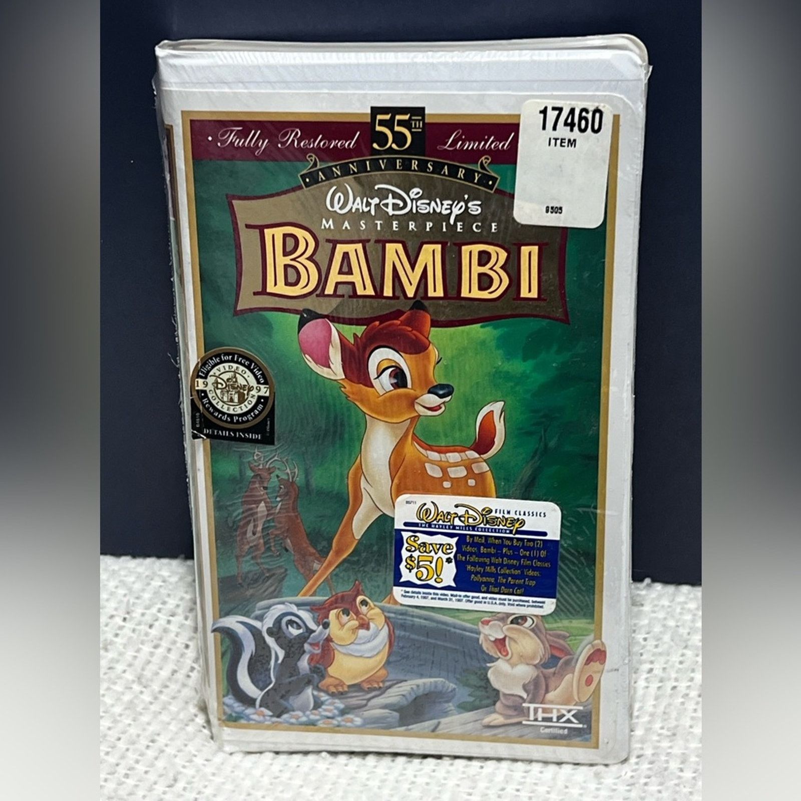 Disney Disney's Bambi VHS 1997 55th Anni Masterpiece Limited SEALED Size ONE SIZE - 1 Thumbnail