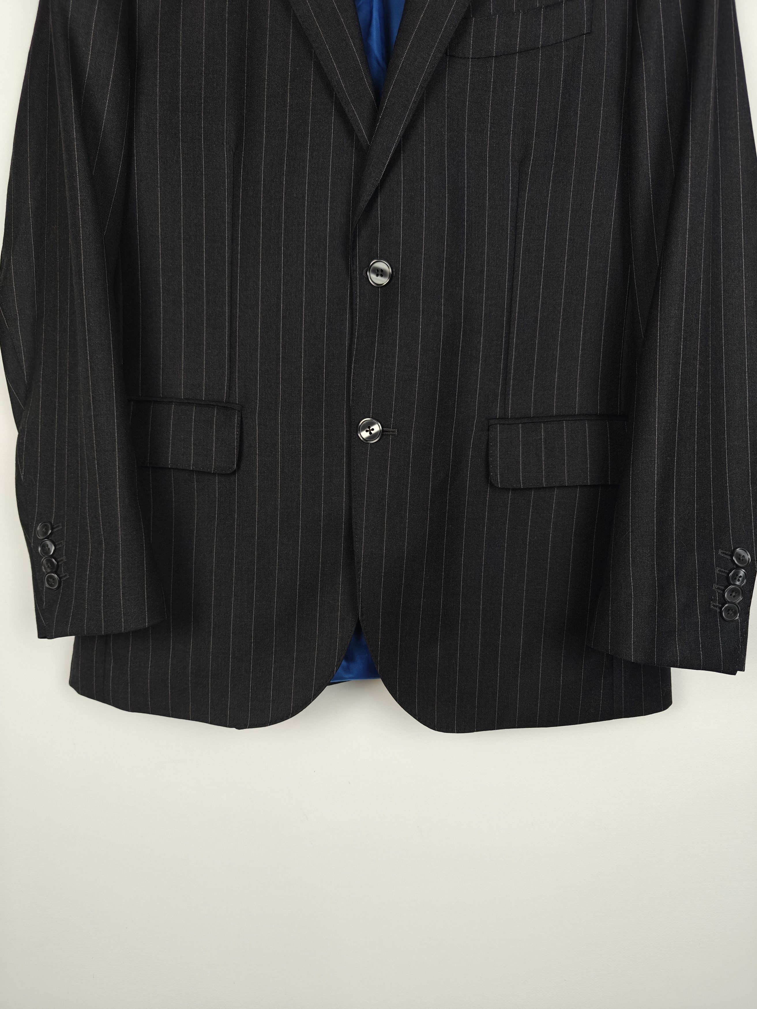 Suitsupply Suitsupply VITALE Wool Grey Pinstripe Suit Jacket Size 40R - 3 Thumbnail