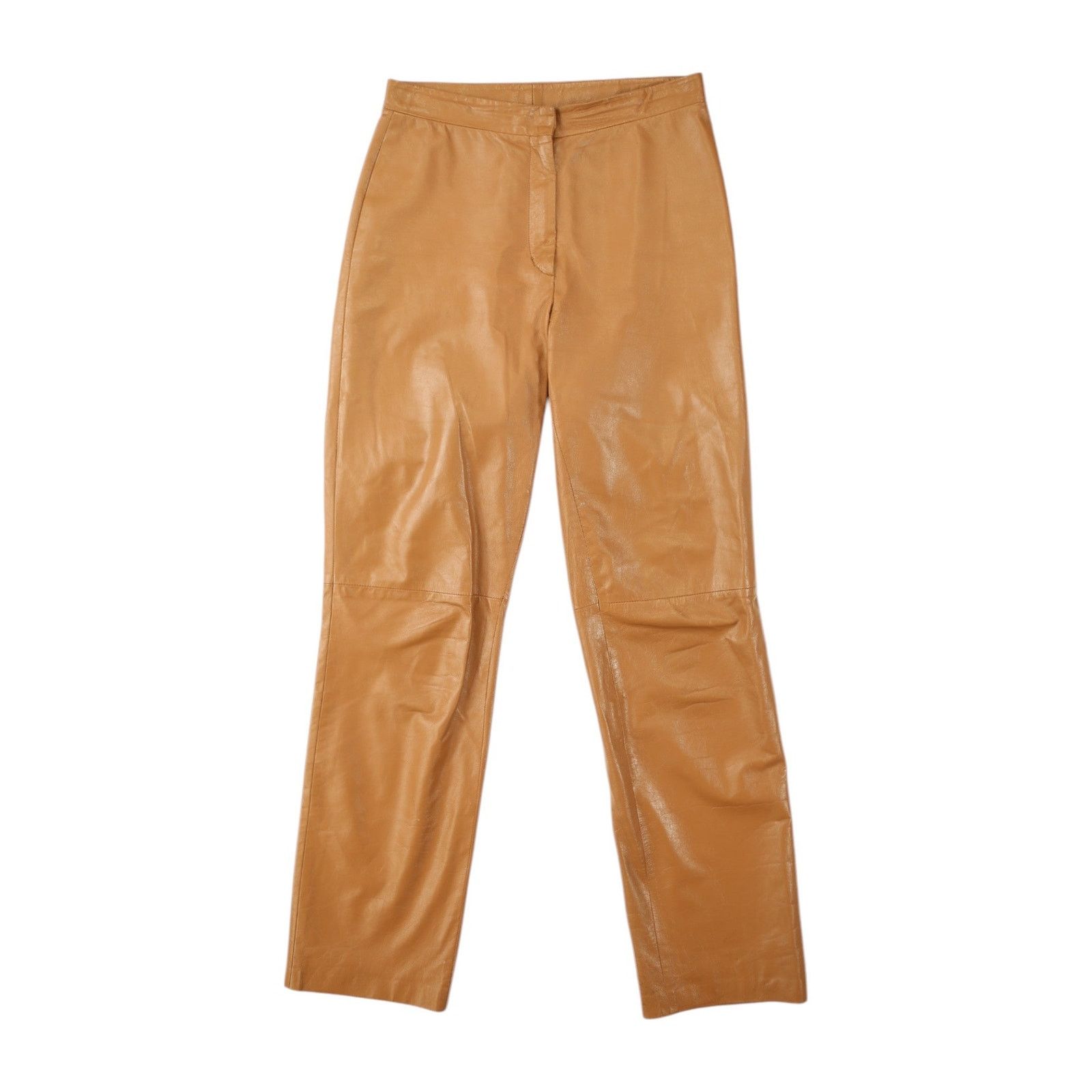 Jil Sander Nappa Brown Leather Pants Size 27" / US 4 / IT 40 - 1 Thumbnail