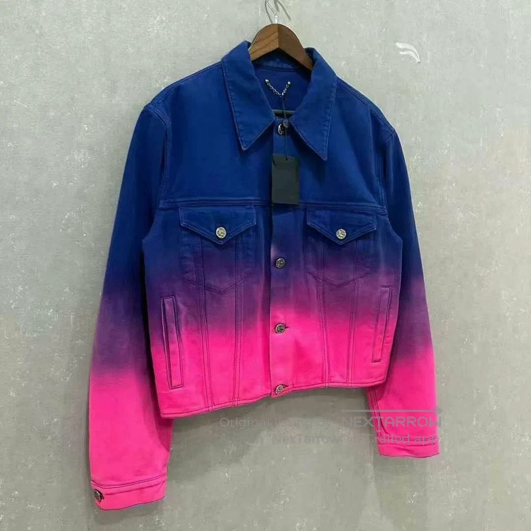 Louis Vuitton louis vuitton blue pink gradient denim jacket. Size L / US 10 / IT 46 - 4 Thumbnail