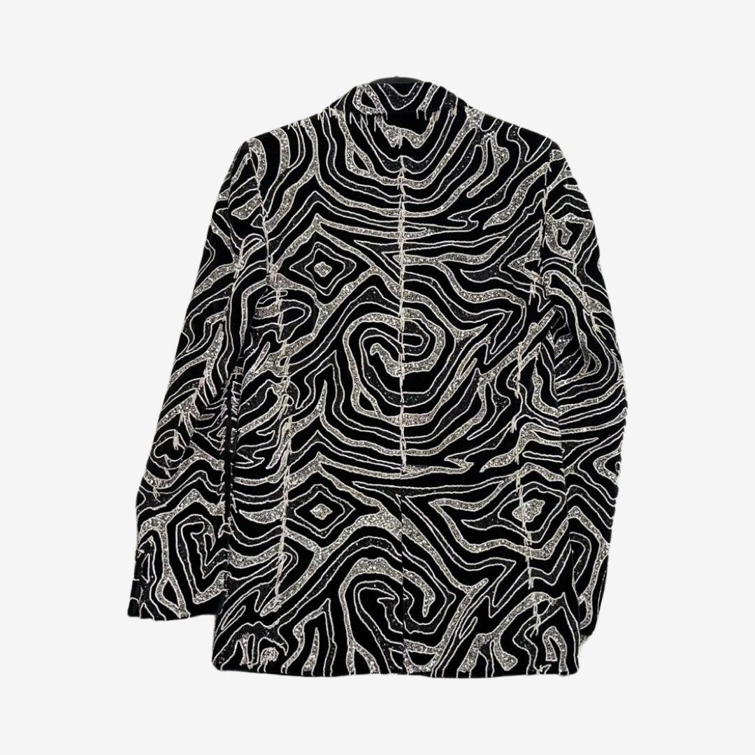 Saint Laurent Paris *RARE* Saint Laurent Paris AW15 Sequin Glitter Blazer Size US S / EU 44-46 / 1 - 5 Thumbnail