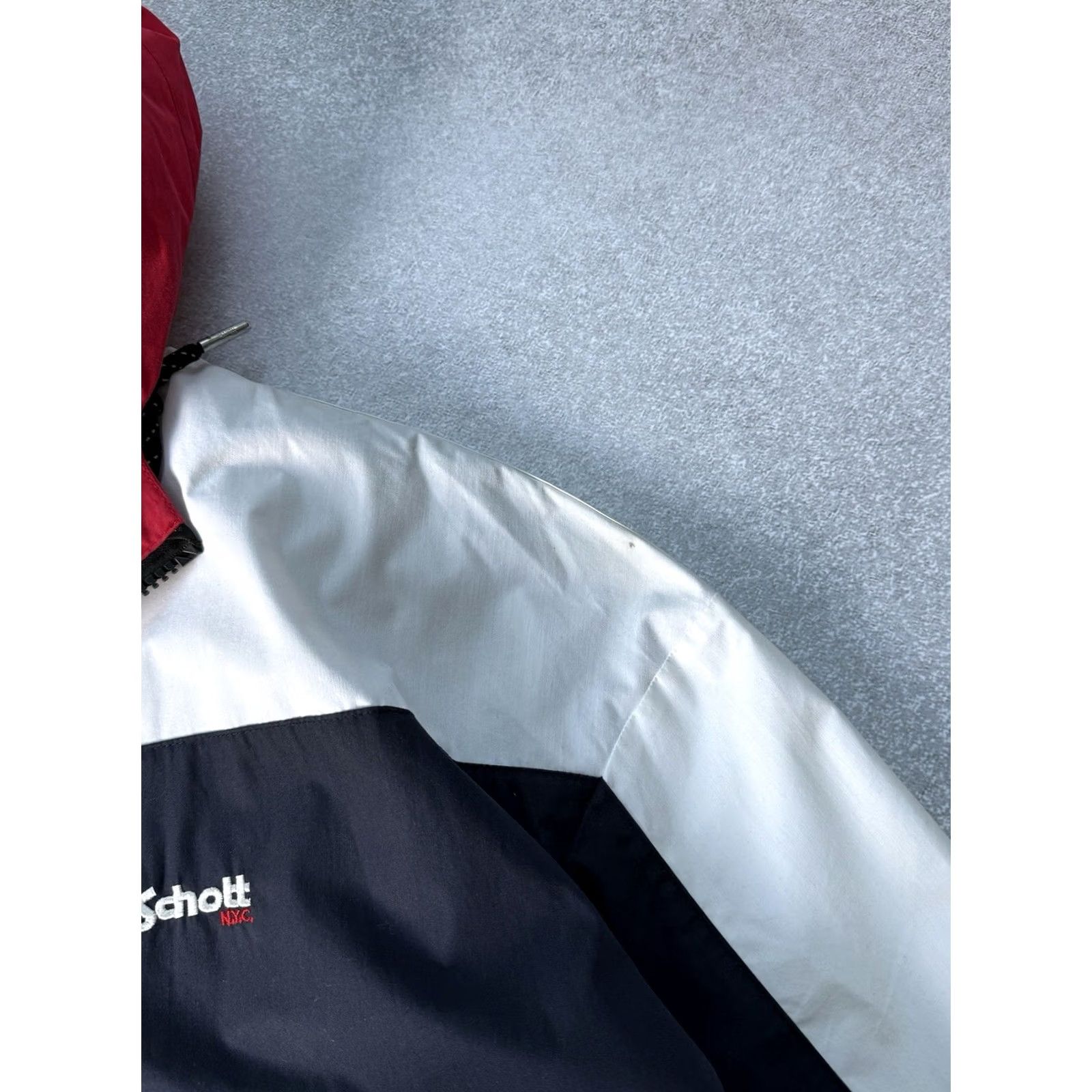 Schott VINTAGE Schott NYC Windbreaker Jacket Hooded Full Zip Mens M Blue Windbreaker Schott NYC Jacket 90s Retro Vintage Mens Size M Size US M / EU 48-50 / 2 - 4 Thumbnail