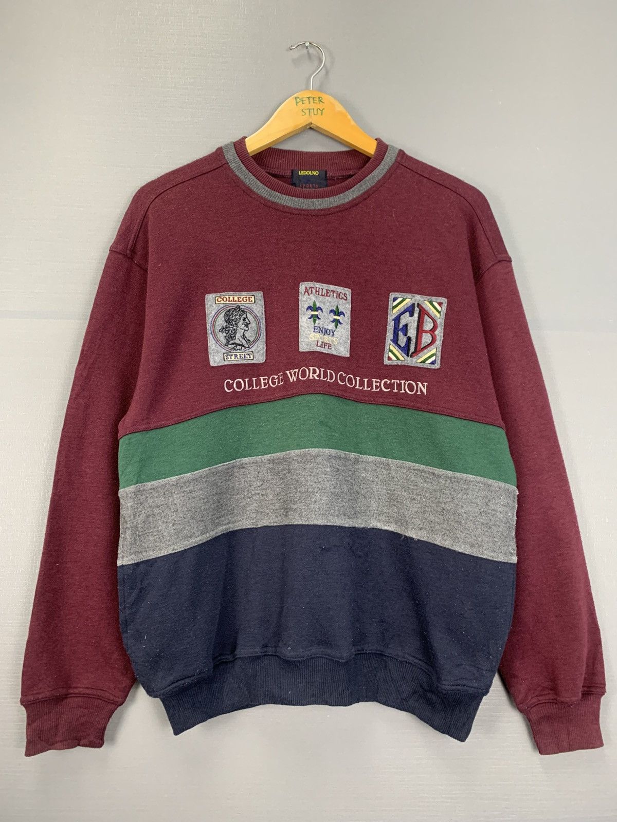 Japanese Brand × Vintage Vintage College World Collection Sweatshirt Size US M / EU 48-50 / 2 - 2 Thumbnail