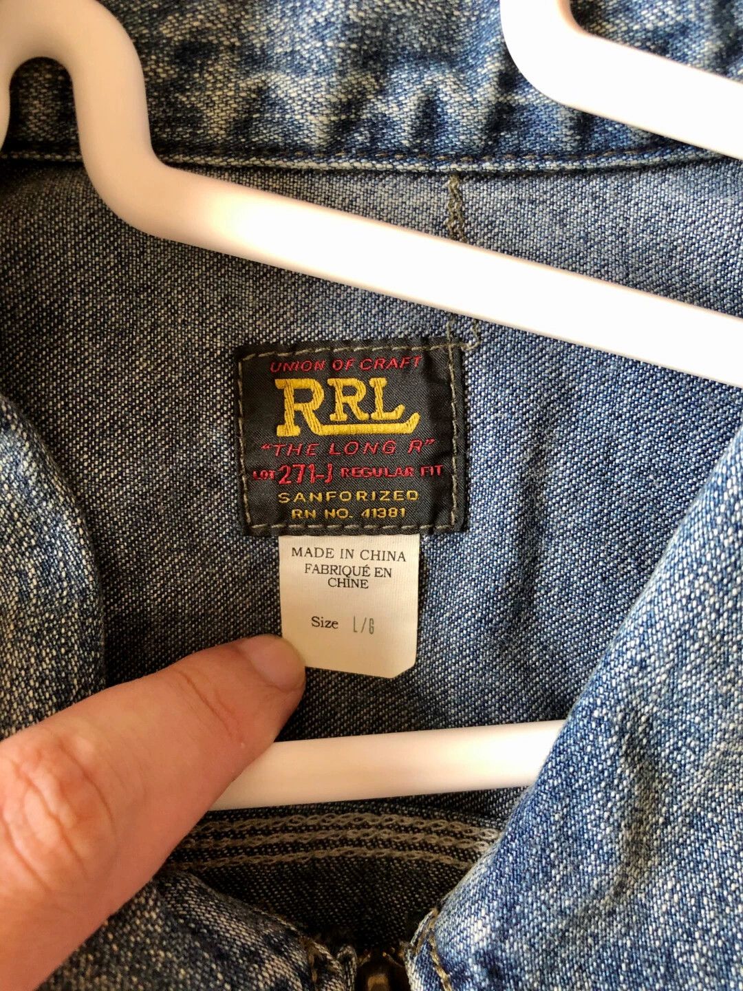 RRL Ralph Lauren RRL Vintage Workwear Western Denim Jacket Size US L / EU 52-54 / 3 - 6 Thumbnail