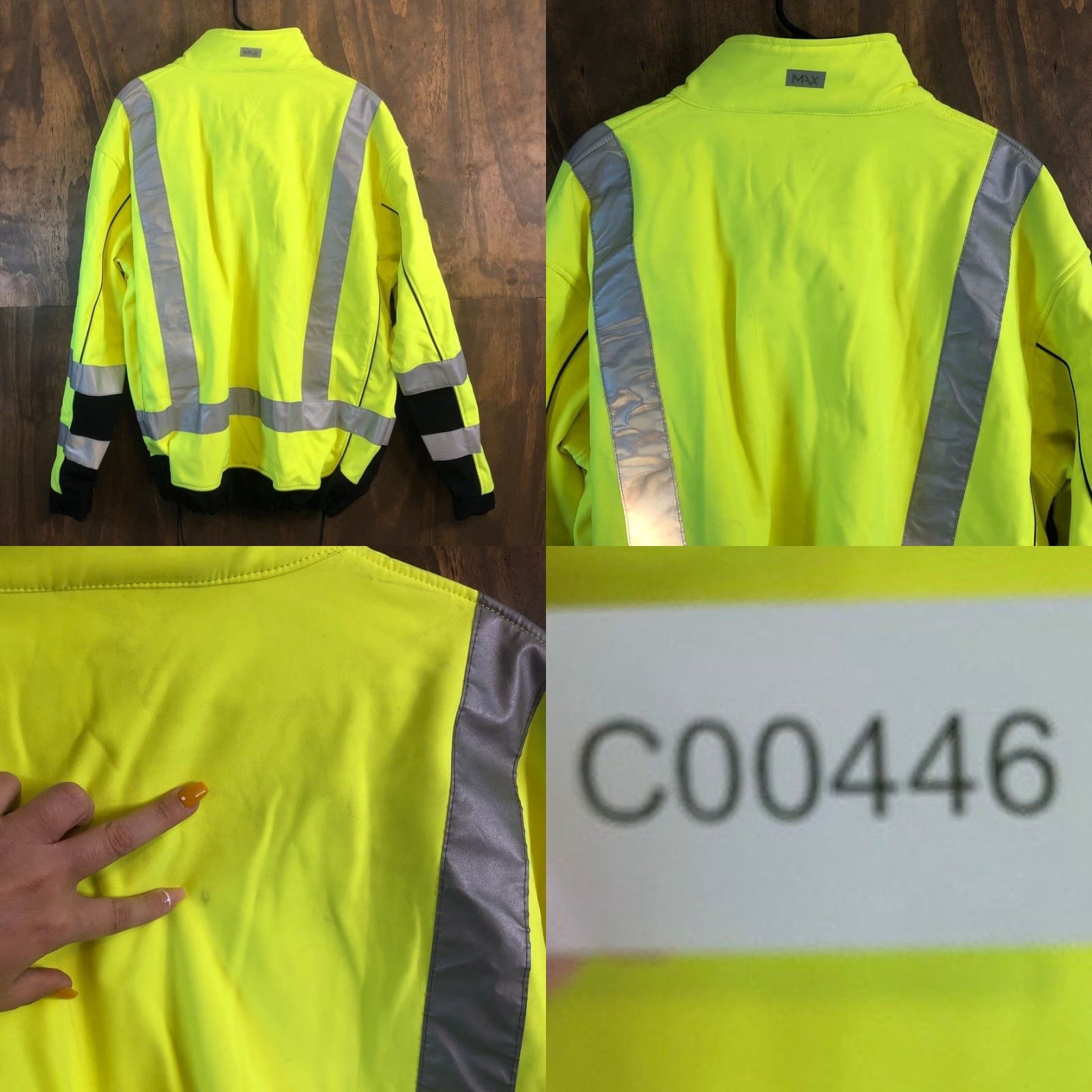 Vintage Max Mens Jacket Yellow Black Andersen Construction Workwear PPE 2XL Bomber Zip Polyester Full Zip Big & Tall Mens Jacket Size US XXL / EU 58 / 5 - 8 Thumbnail