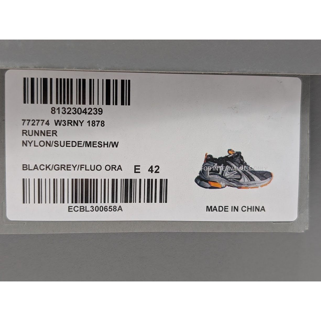 Balenciaga o1rshd1 Nylon Suede Runners in Black/Grey/Fluo Orange Size US 9 / EU 42 - 24 Thumbnail
