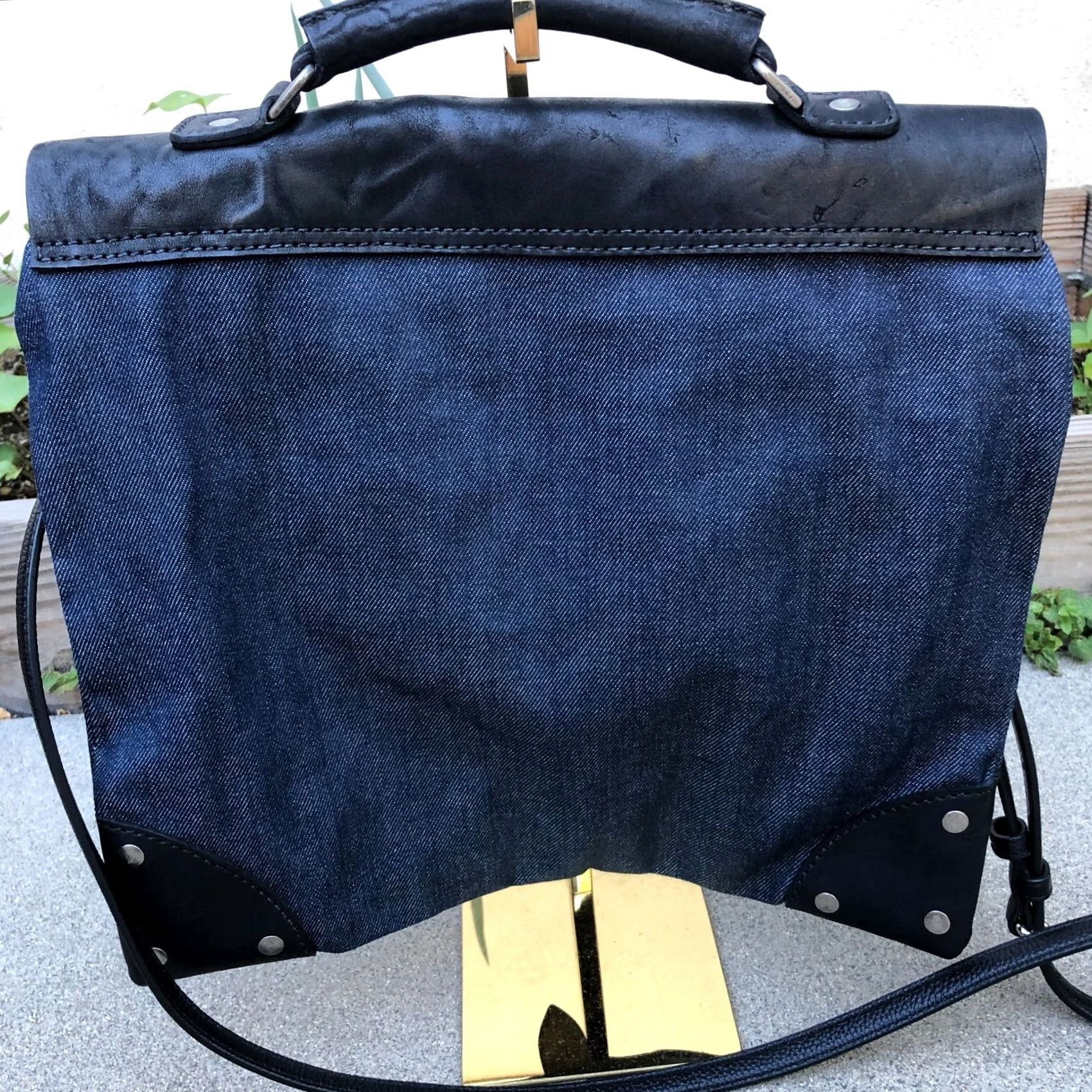 Vintage SANDAST Canary Designer Crossbody Bag Purse Denim Hand Bag Made in USA Unisex Size ONE SIZE - 3 Thumbnail