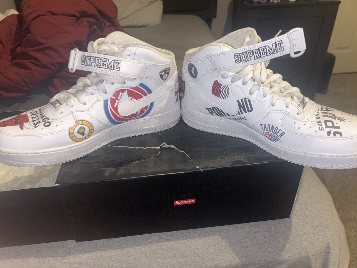 Nike × Supreme Air Force 1 Mid ‘07 / Supreme x NBA Size US 11.5 / EU 44-45 - 3 Thumbnail