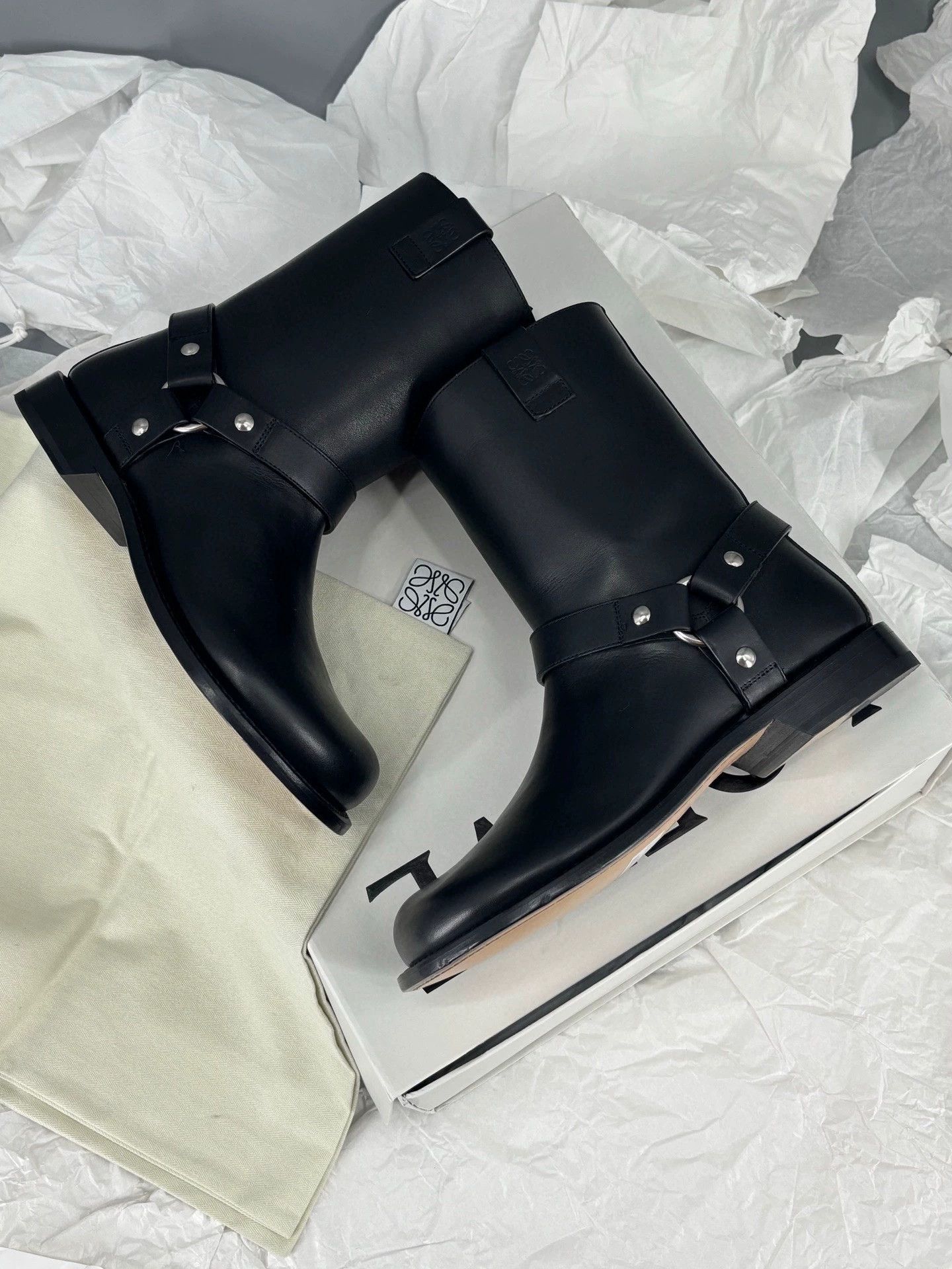Loewe Loewe Black Leather Ankle Boots for Men Size US 9 / EU 42 - 4 Thumbnail