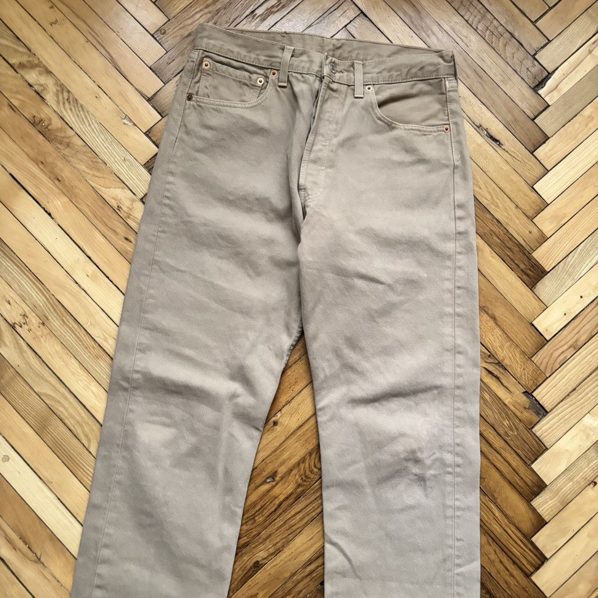 Levi's Vintage Clothing Vintage 80’s Levi’s 501 Jeans Made in UK Beige Denim Rare Ye Size US 32 / EU 48 - 3 Thumbnail