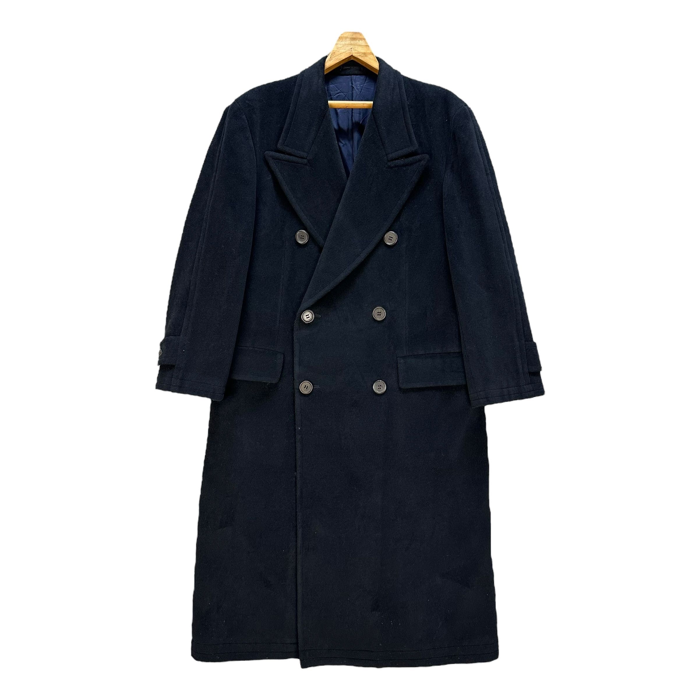 Japanese Brand HOMME DE NUIT Tokio Kumagai Double Breast Long Coat A64-1546 Size US L / EU 52-54 / 3 - 1 Thumbnail