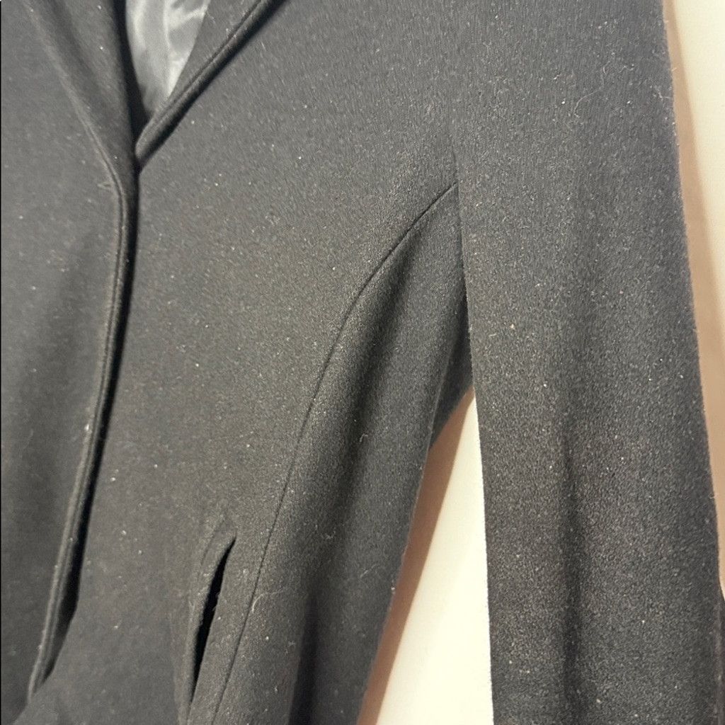 The Unbranded Brand Juliana Celini black 55% wool trench style coat jacket sz XS Size XS / US 0-2 / IT 36-38 - 5 Thumbnail