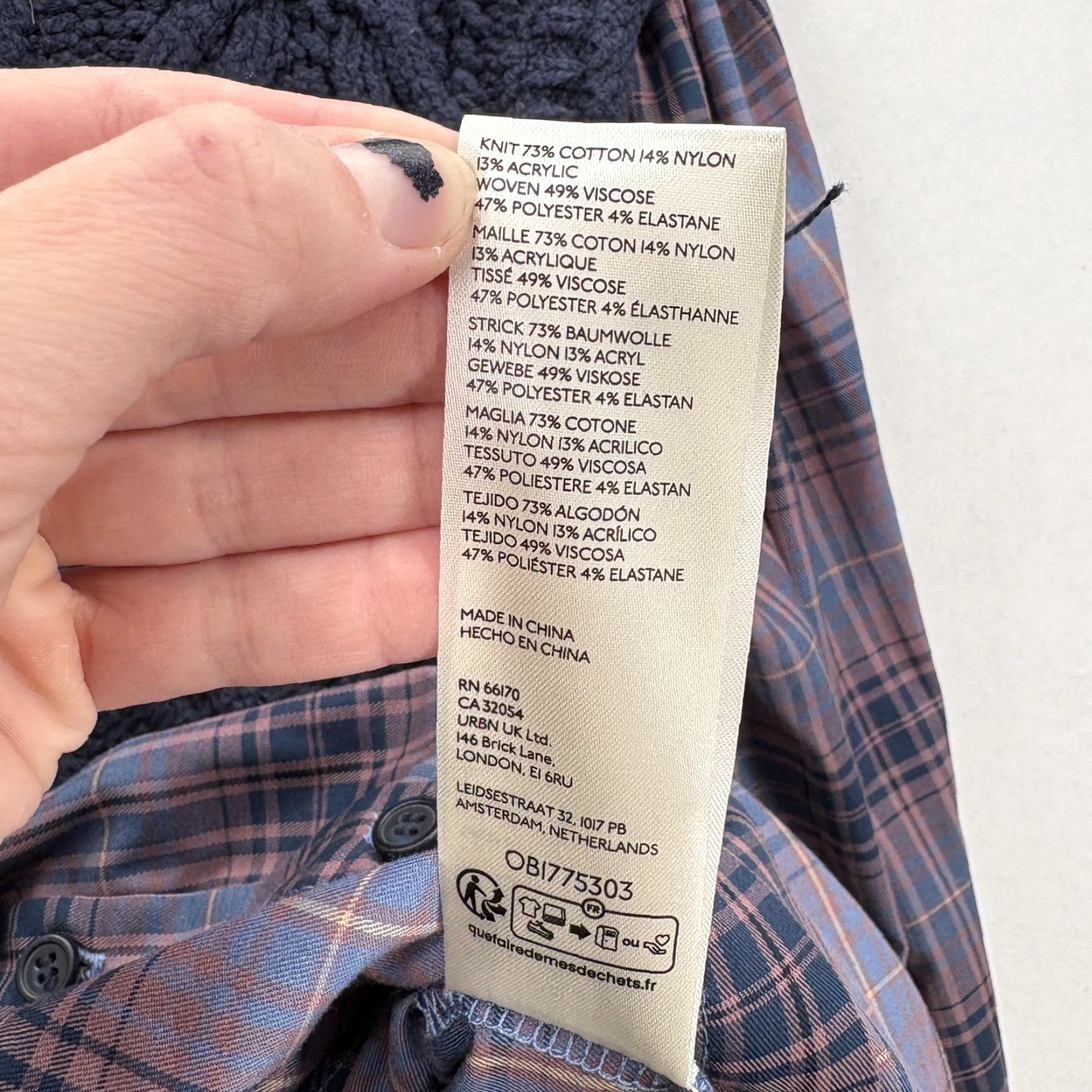 Vintage Maeve Shirt Womens XS Blue Plaid Layered Cable Knit Sweater Boho Knit Overlay Mock Neck Button Front Pullover Size XS / US 0-2 / IT 36-38 - 4 Thumbnail