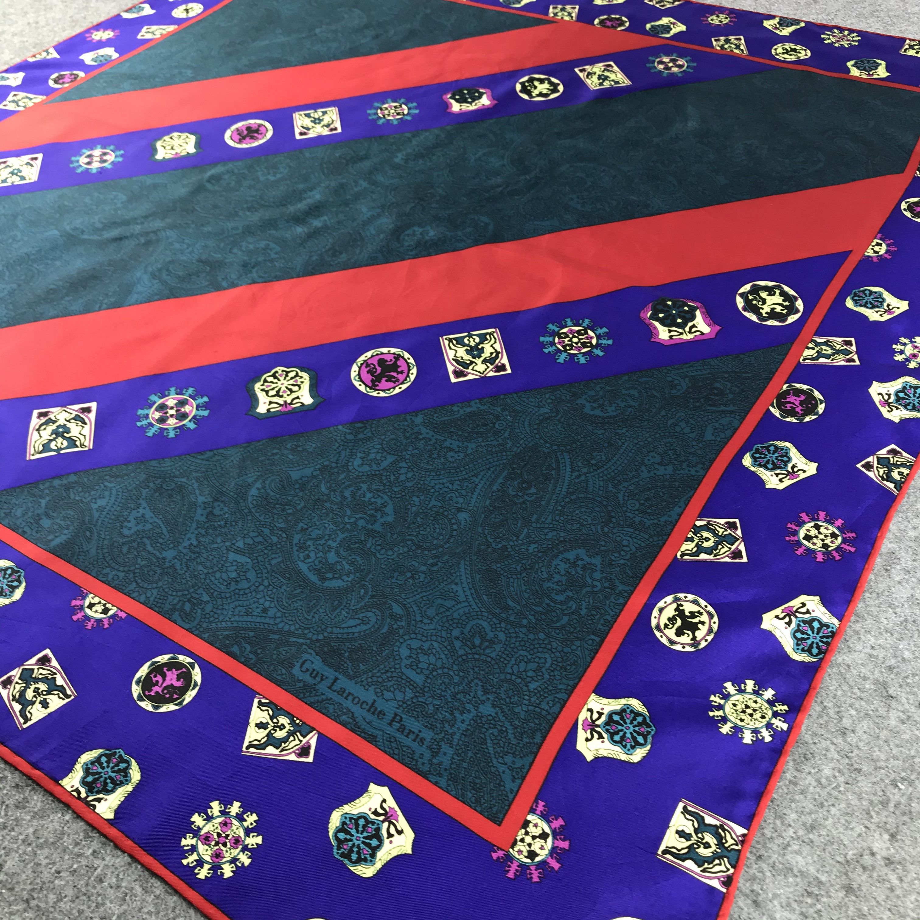 Guy Laroche Vintage Guy Laroche Paisley Silk Scarf M47 Size ONE SIZE - 3 Thumbnail
